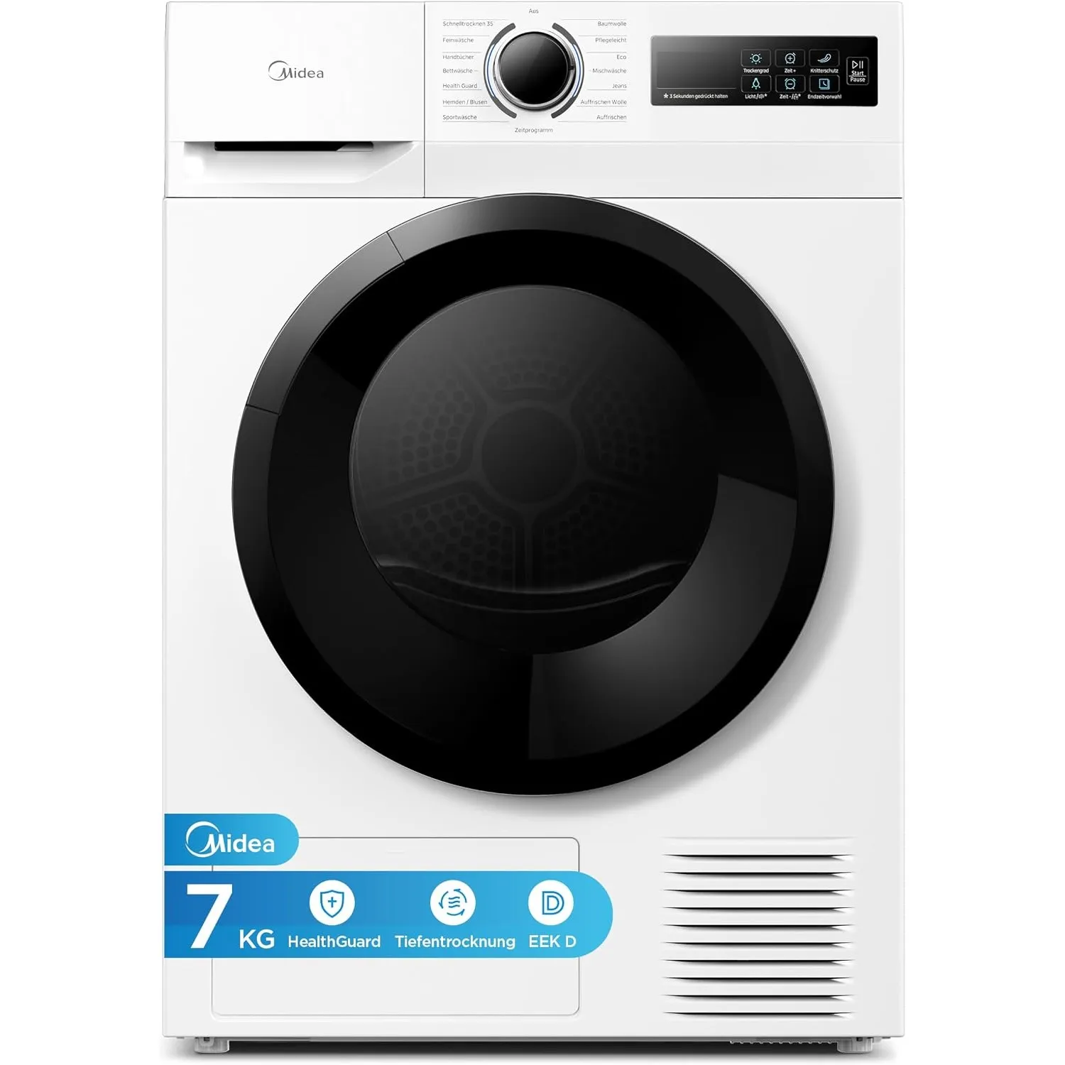 Midea Wärmepumpentrockner 7 kg, Energieklasse D, MD11EH70BD, Weiß