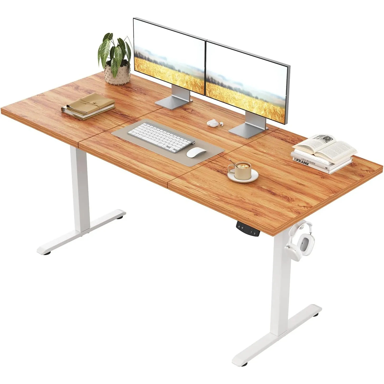 Klicelor Höhenverstellbarer Schreibtisch 120x60 cm mit 2 Speicherplätzen