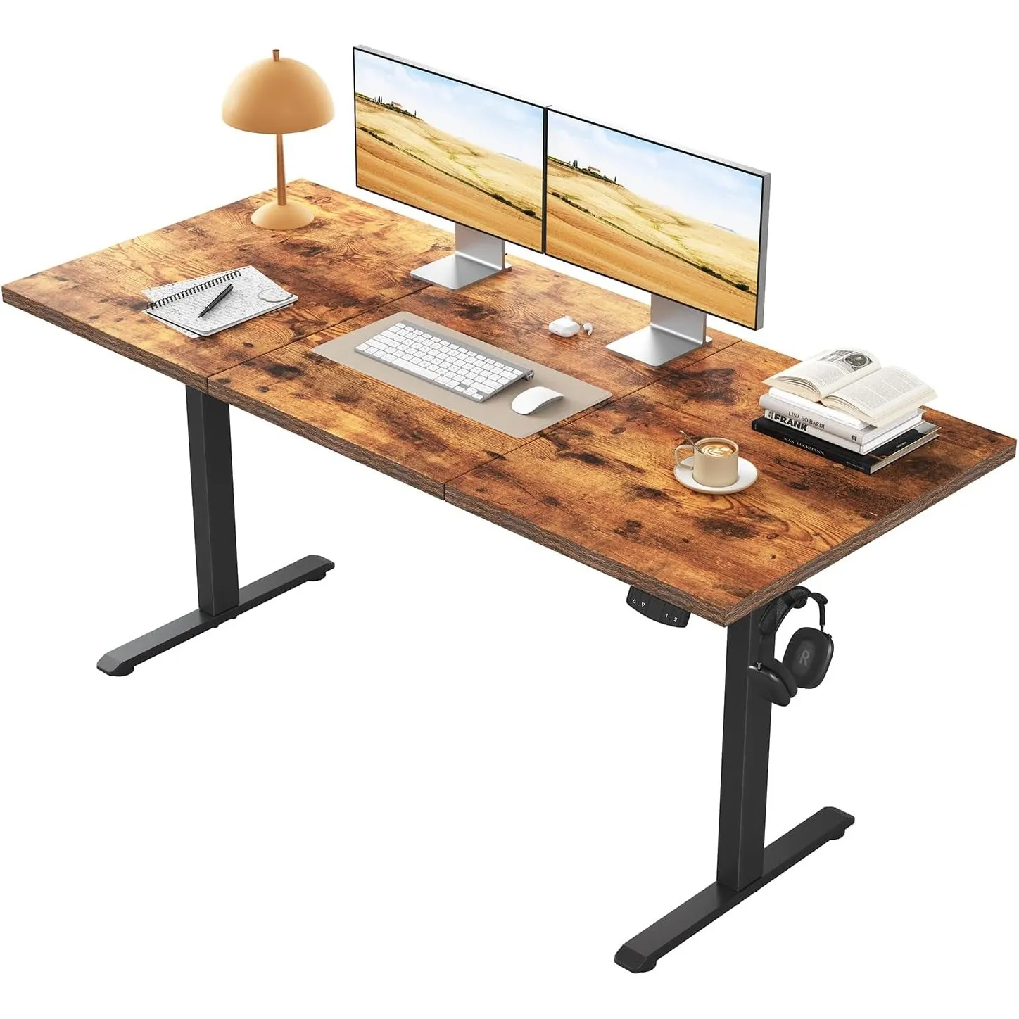 Klicelor Höhenverstellbarer Schreibtisch 120x60 cm mit 2 Speicherplätzen