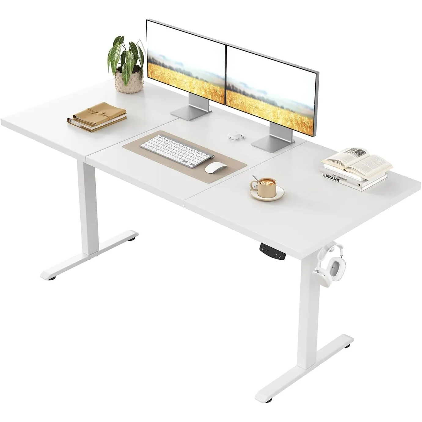 Klicelor Höhenverstellbarer Schreibtisch 120x60 cm mit 2 Speicherplätzen