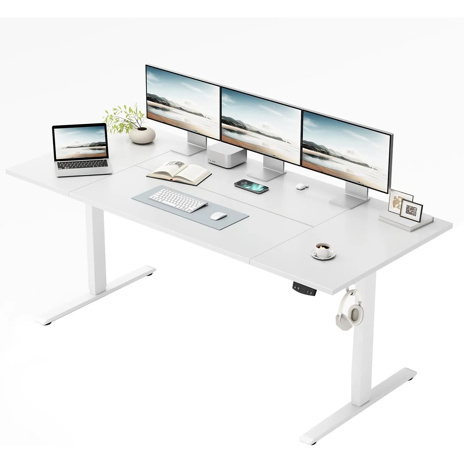 Klicelor Höhenverstellbarer Schreibtisch 160x80 cm mit 2 Speicherplätzen