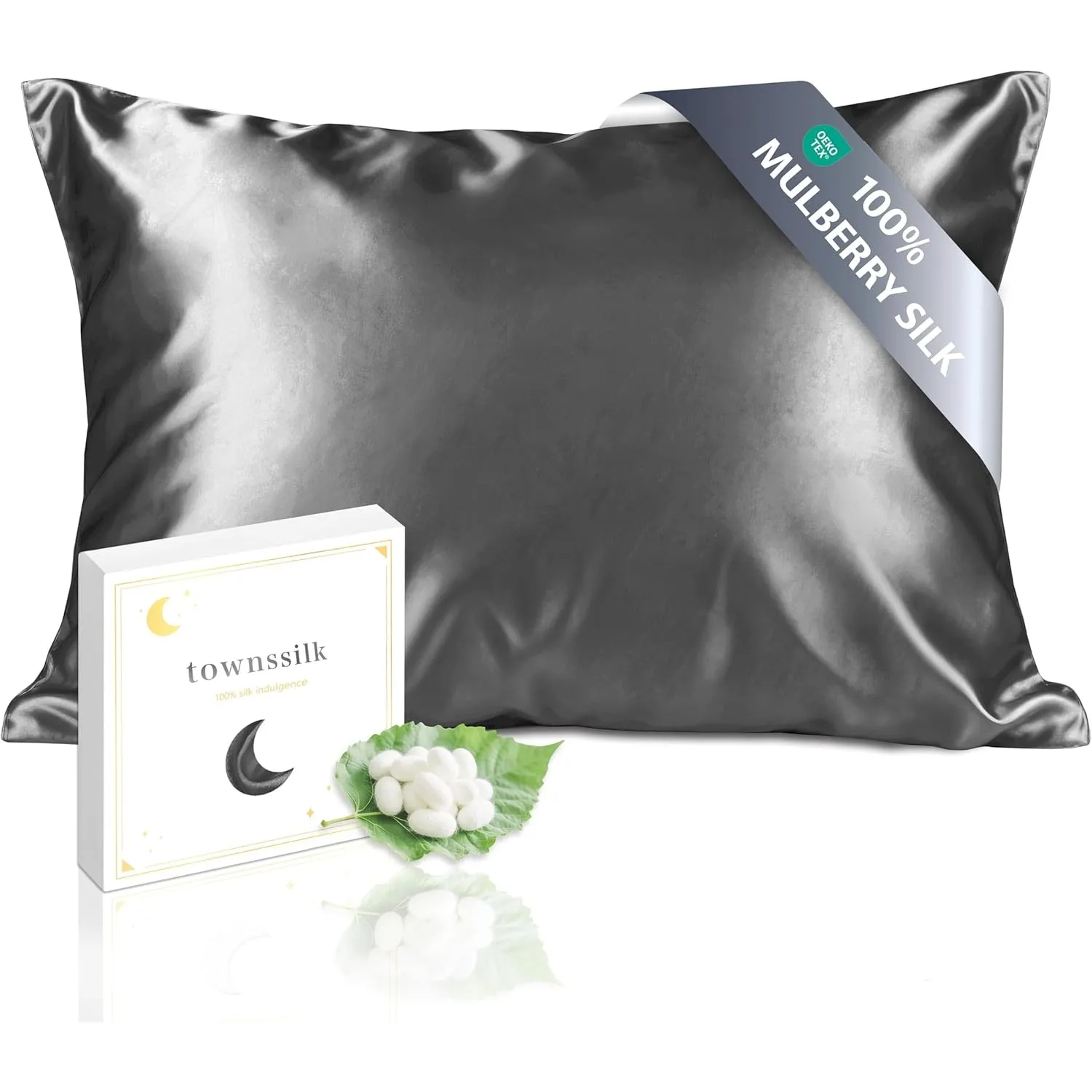 townssilk Seidenkissenbezug 70x90cm – 100% Maulbeerseide, 19mm, beidseitig Seide, Oeko-TEX Zertifiziert, Güteklasse 6A,…