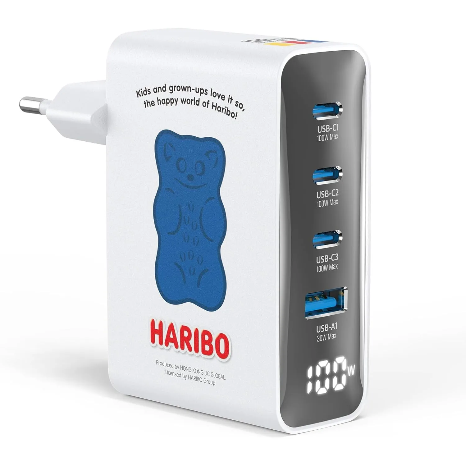 Haribo 100W USB C Ladegerät, 4-Port Schnellladegerät USB-C Netzteil mit LED Display, GaN Charger PD/PPS für MacBook Pro…