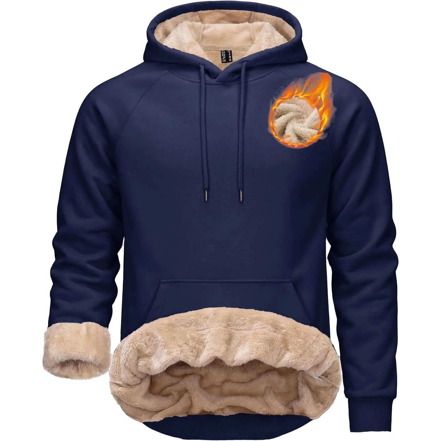 TACVASEN Hoodie Herren Kapuzenpullover Dicker Warmer Winter Hoody