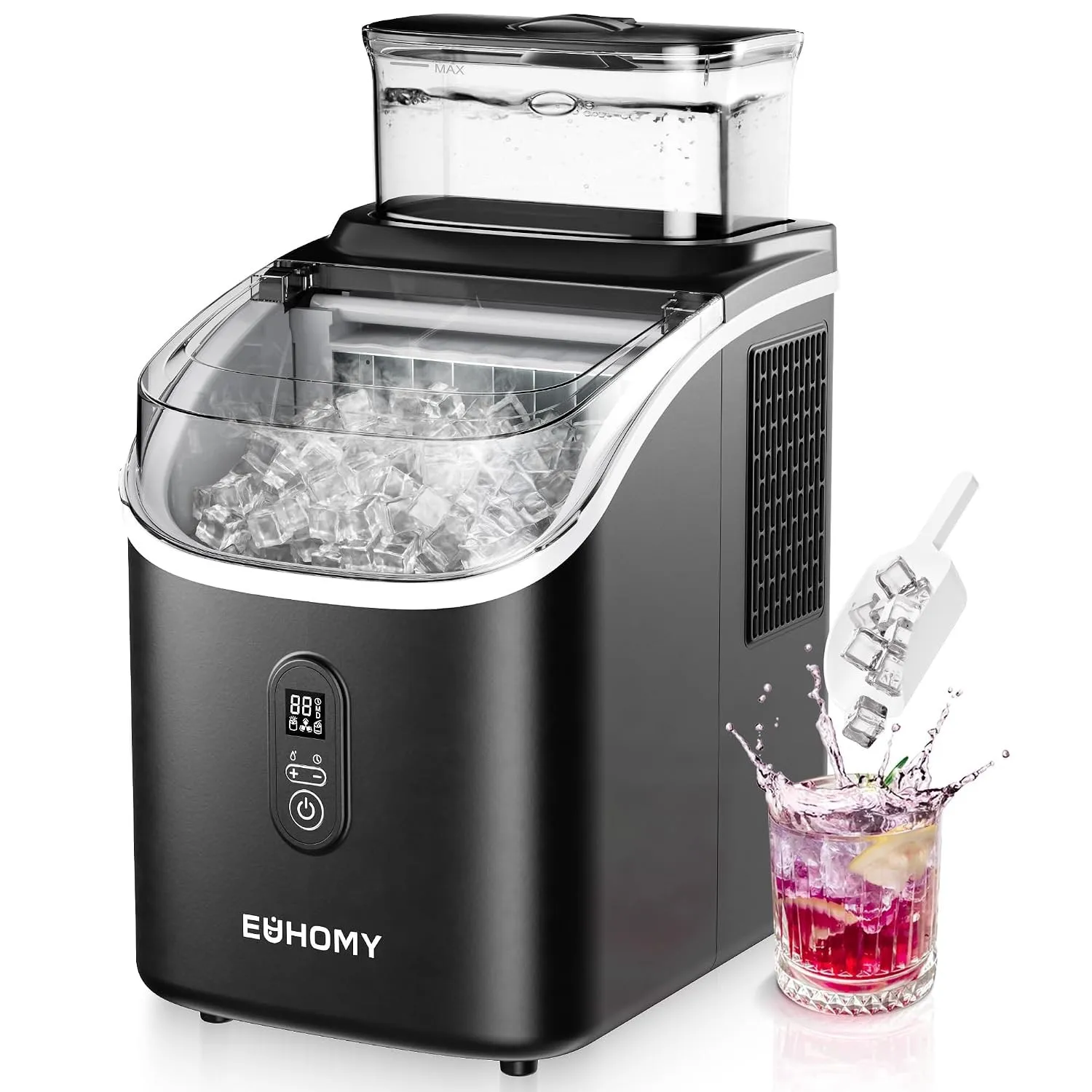 EUHOMY Eiswürfelmaschine für die Arbeitsplatte, 15 kg Eismaschine Ice Maker, 2L Eiswürfelmaschinen, 16 Eiswürfel in 13 …