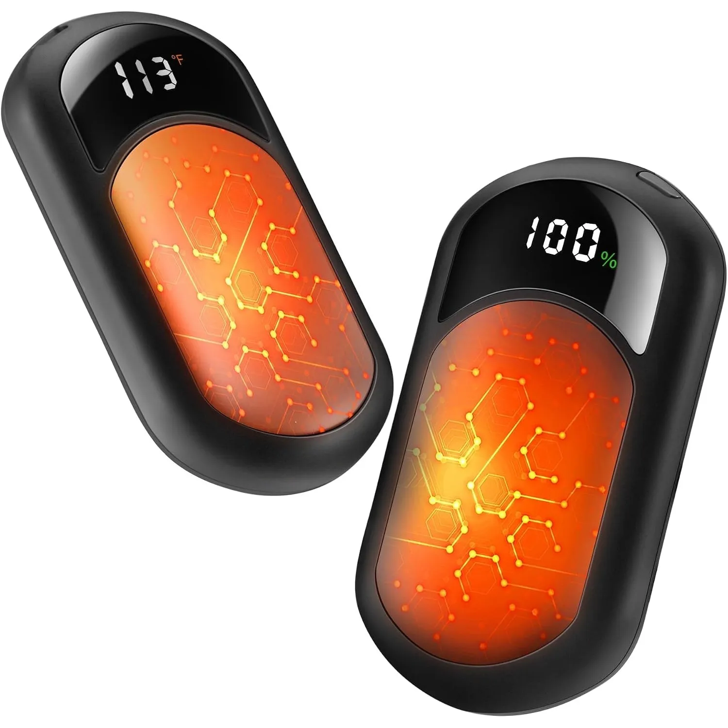 Handwärmer Elektrisch 2-Pack, Elektrische Tragbarer Wiederaufladbarer USB Handwärmer, 6400mAh Taschenformat 3 Stufen He…