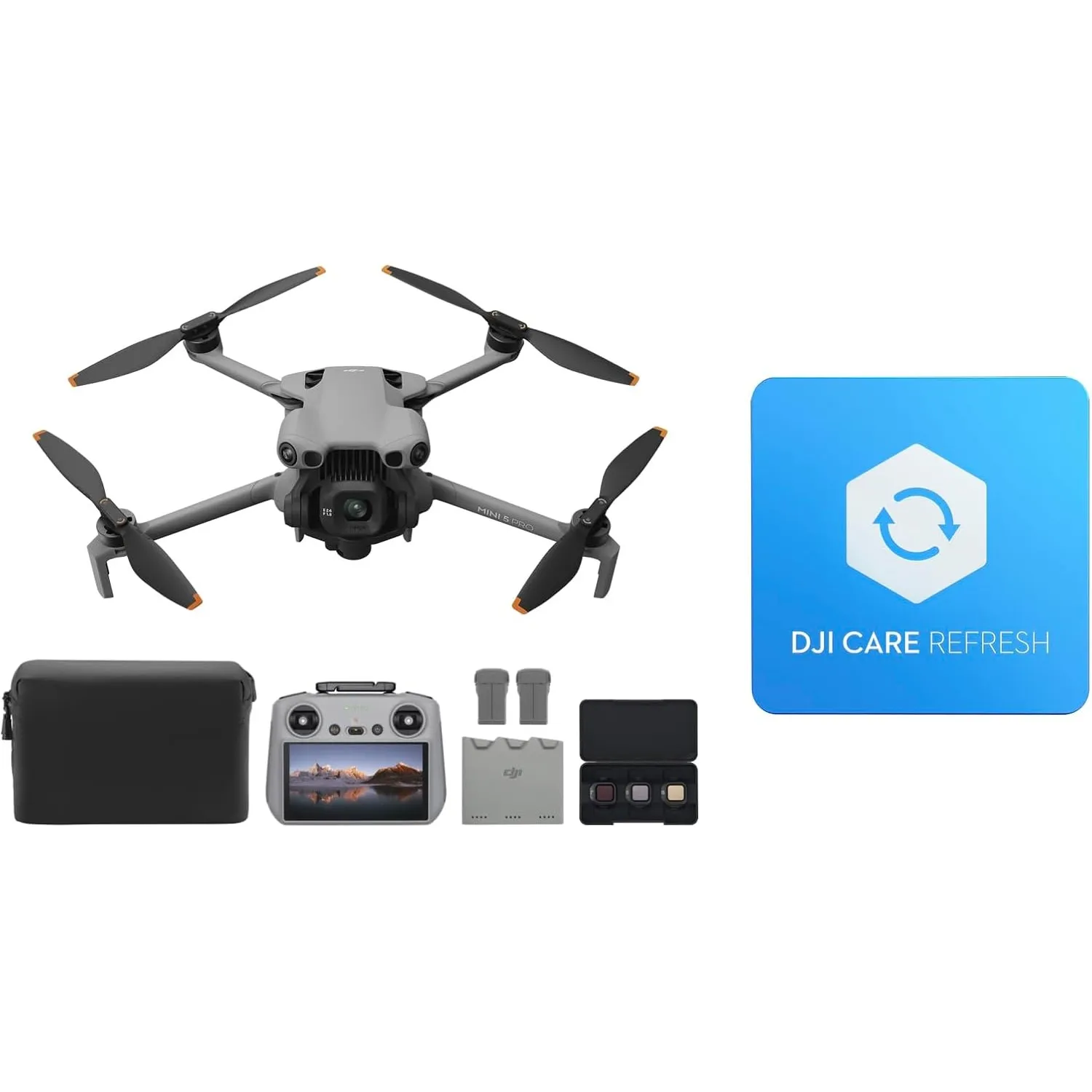 DJI Mini 5 Pro Fly More Combo mit DJI RC 2 und 1 Jahr Care (Automatisch Aktiviert), C0-Zertifiziert, 4K-Drohne für Anfä…