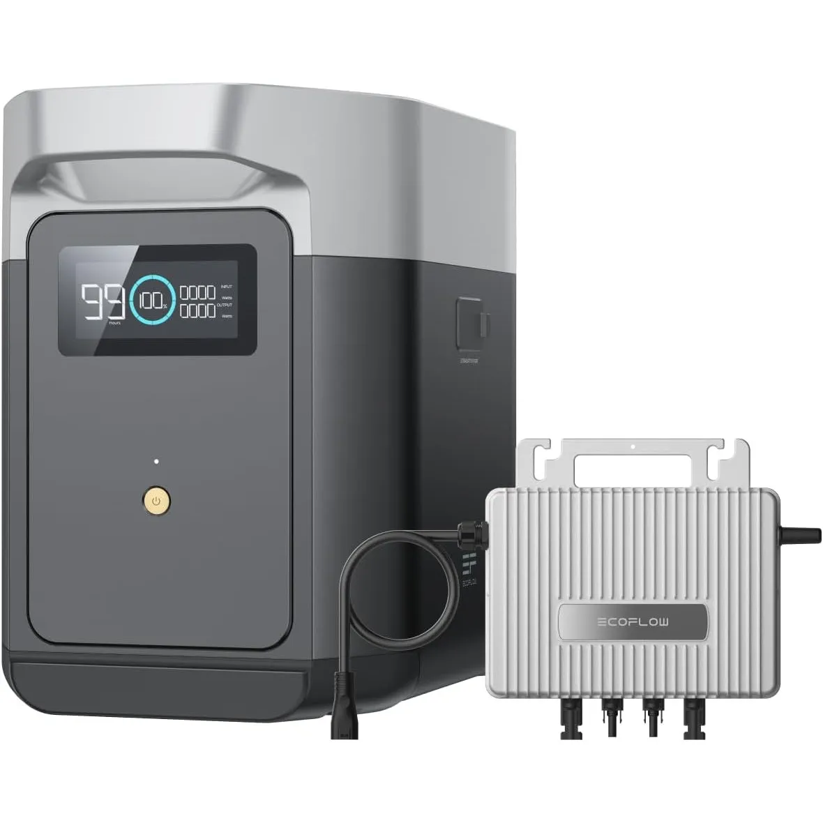 EcoFlow Delta 2 Zusatzakku 1024Wh, 0% VAT WLAN Stream Mikrowechselrichter 800W, LiFePO4-Batterie, erweiterbare Energie …