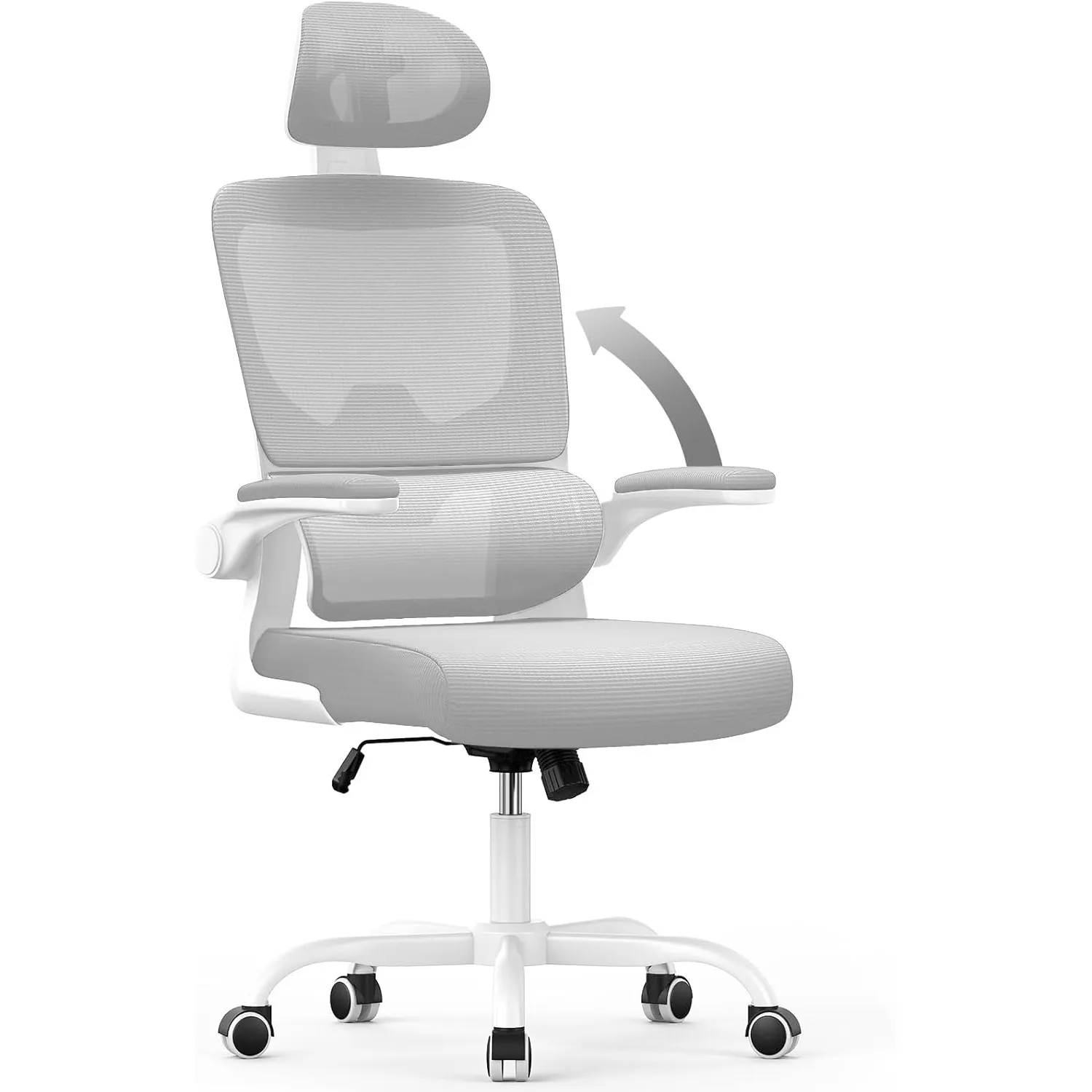 naspaluro Ergonomischer Bürostuhl, Dynamischer Lendenstütze Grau