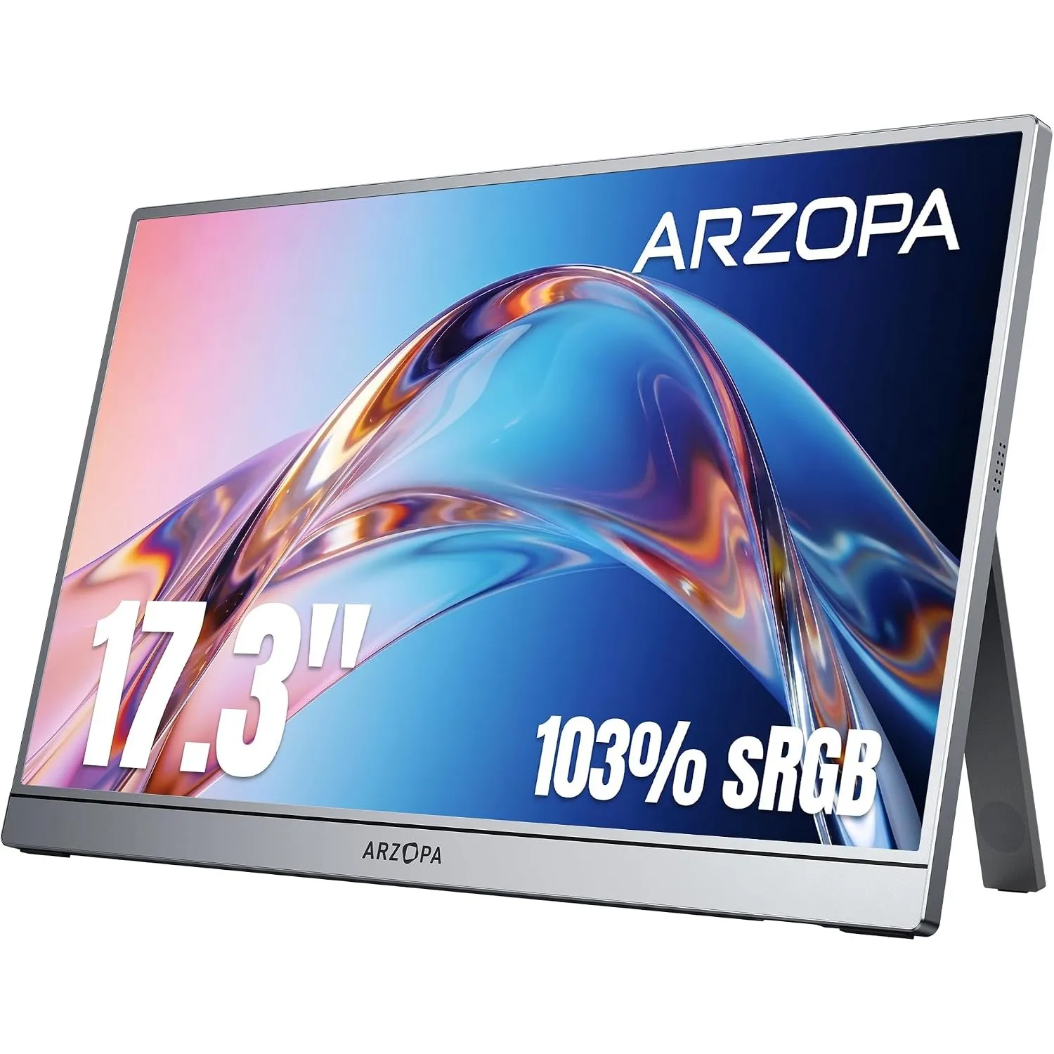 ARZOPA Portable Monitor 17,3 Zoll, Tragbarer Monitor mit 1080P FHD 103% sRGB IPS Display, Gaming Monitor mit Built-in K…