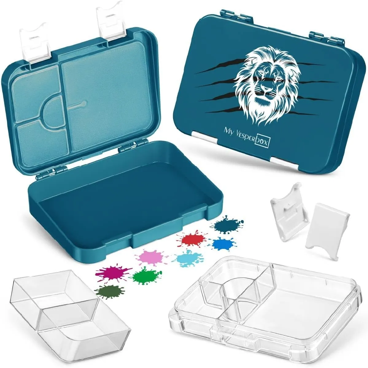 My Vesperbox® Brotdose für Kinder mit Fächern [LEN] - Lunchbox mit Trennfächern - Bento Box - Jausenbox - Brotzeitbox f…