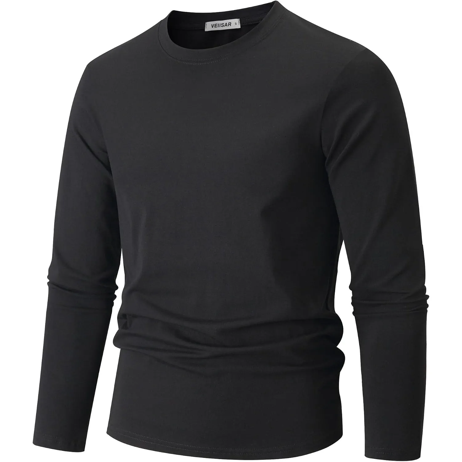 VEIISAR Herren T-Shirt, Athletic Fit, Baumwoll-Stretch,Unterzieh-Shirt