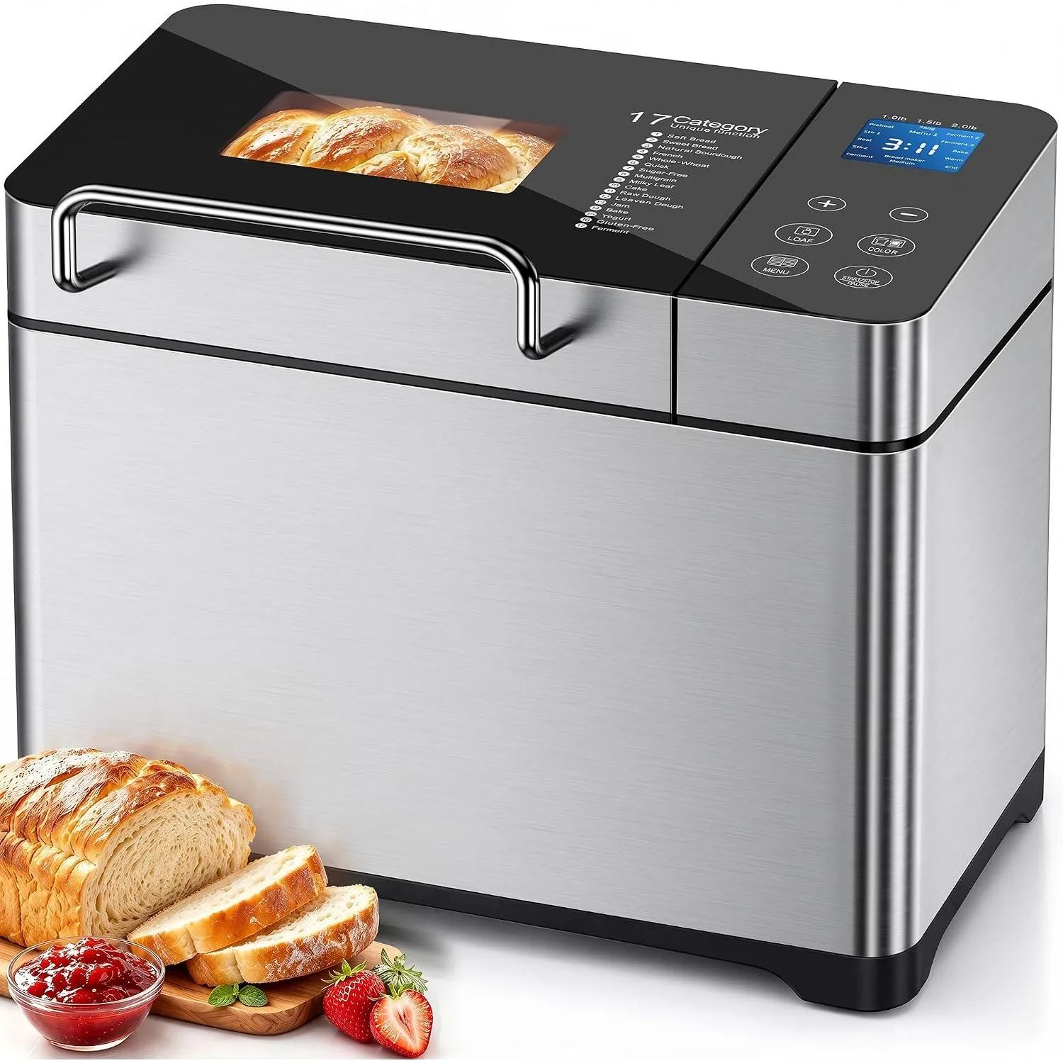 Brotbackautomat mit Keramik-Backform & automatischem Zutatenspender