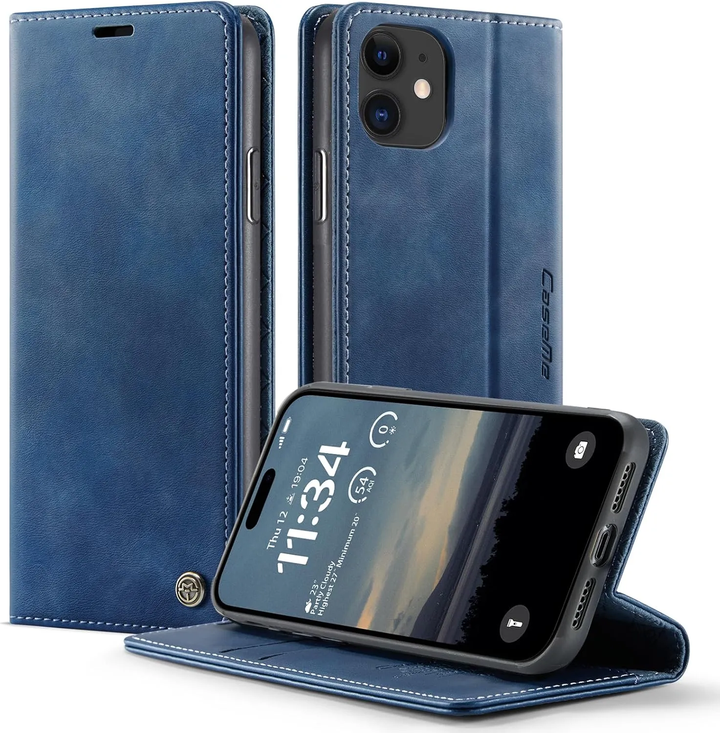 iPhone 11 hülle klapphülle Premium PU Leder, RFID Schutzhülle, Faltbare Ständer, Handytasche Lederhülle Kartenfach Stan…