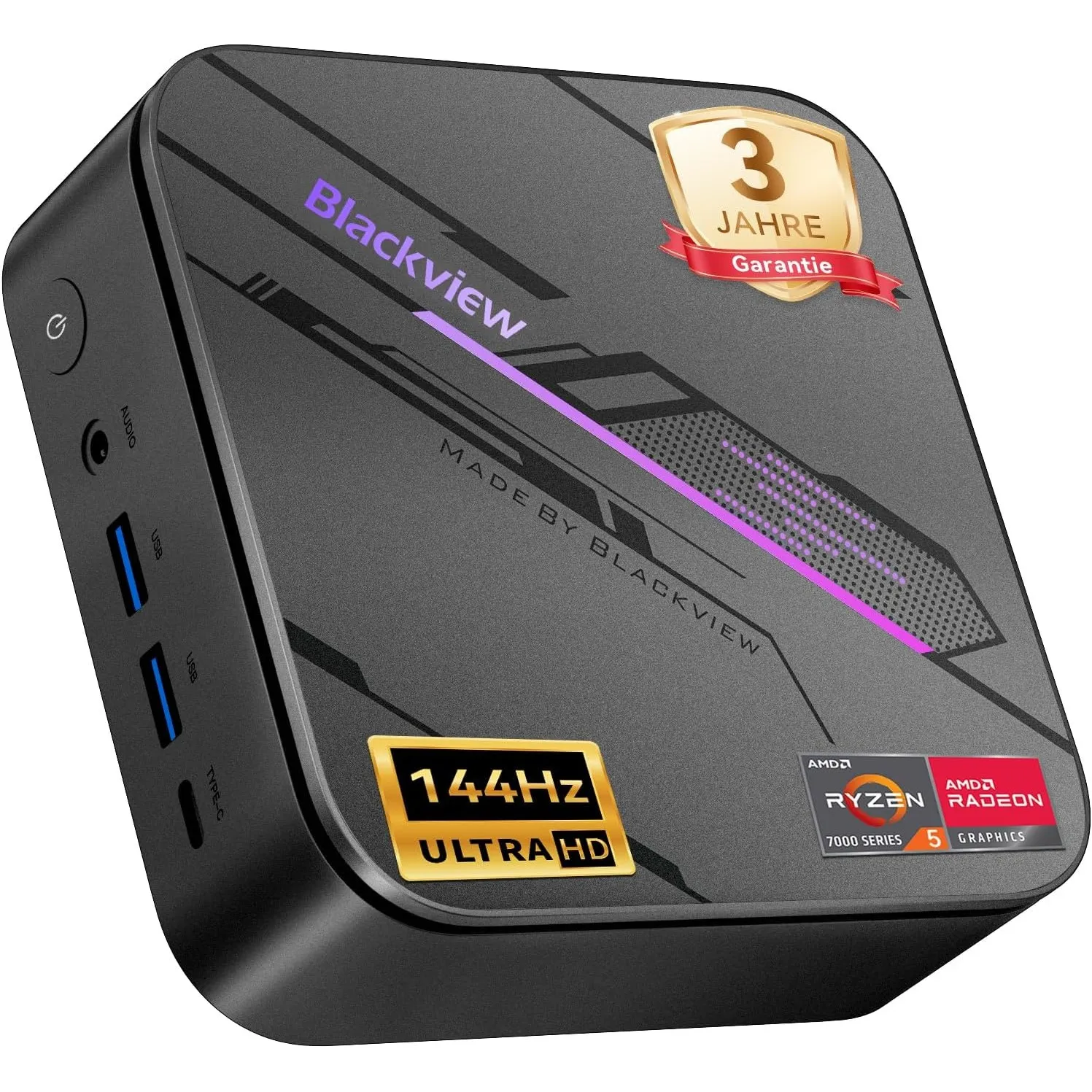 Blackview Mini PC MP100 Pro, 2026 AMD Ryzen 5 7430U, Win 11 Pro Kompakter Desktop-PC, 16GB RAM (rasante 3733 MT/s) 512G…
