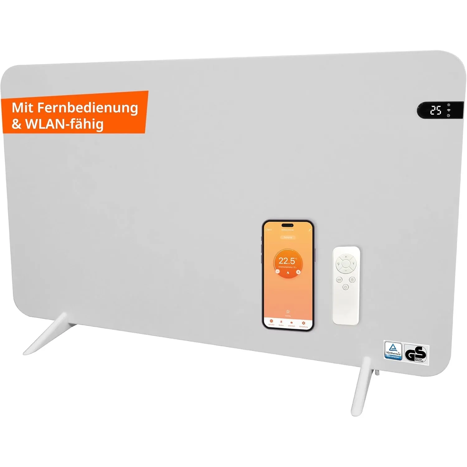 Könighaus Smart Dual-Infrarotheizung V2 800 W - Weiß