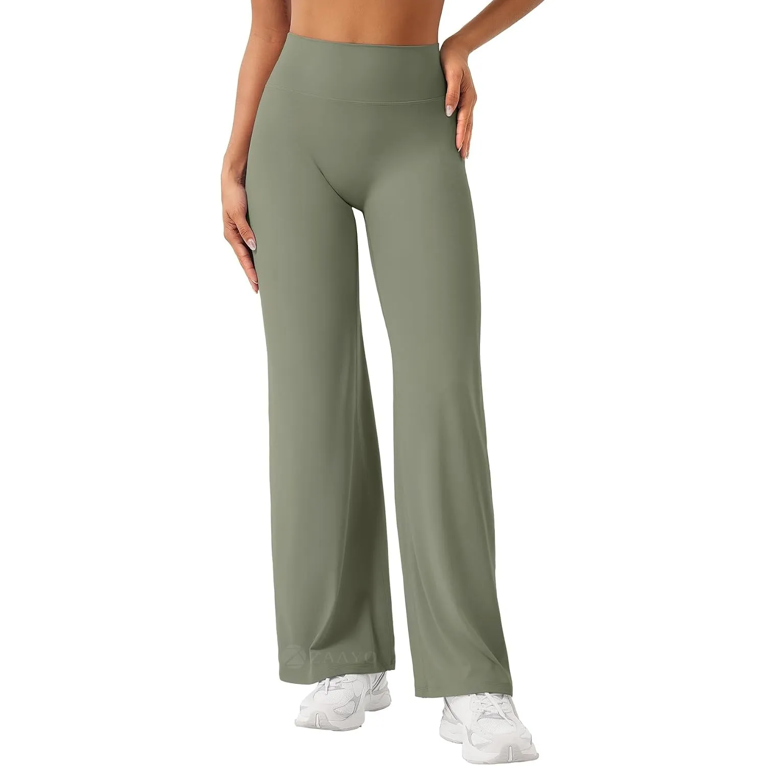 ZAAYO Nahtlose Straight Leggings Damen Flared Legging Yoga Hosen Gym Pant
