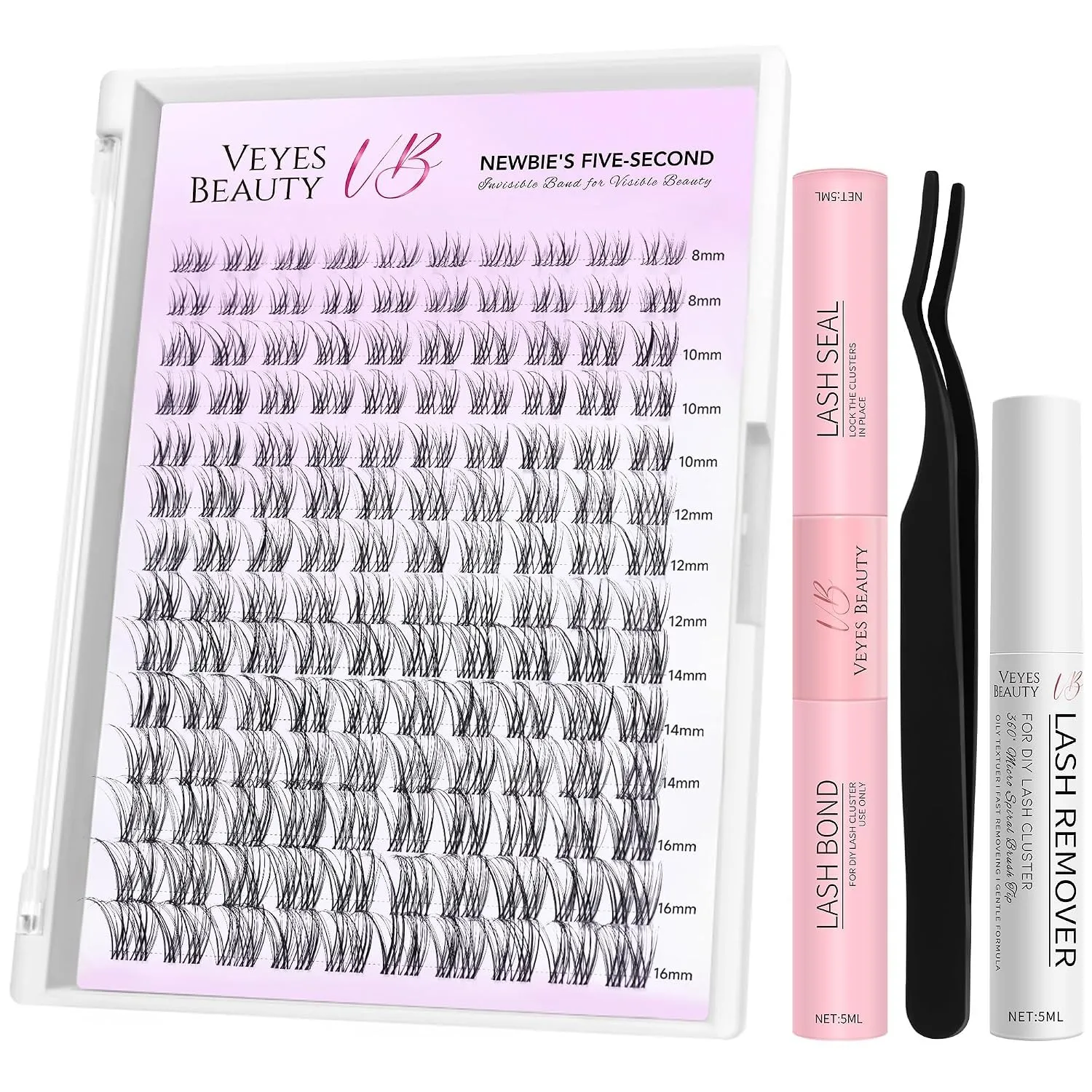 VEYESBEAUTY Wimpern Extensions Set Cluster Lash Extension Aliva 8-16mm