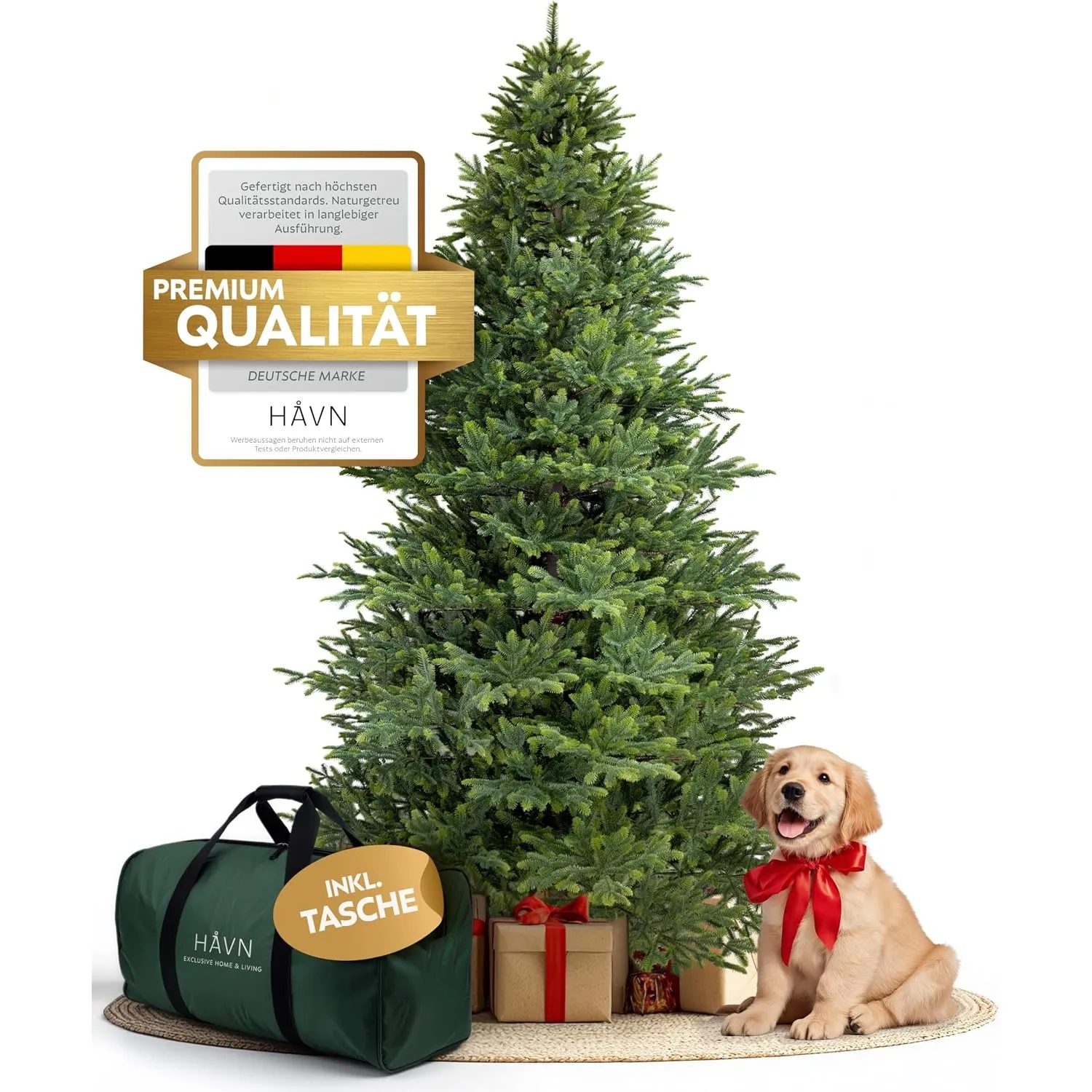Håvn ® Künstlicher Weihnachtsbaum 150 cm Livgrön Modell 2026 – Nordmanntanne aus 100% PE-Spritzguss, über 1.700 Spitzen…