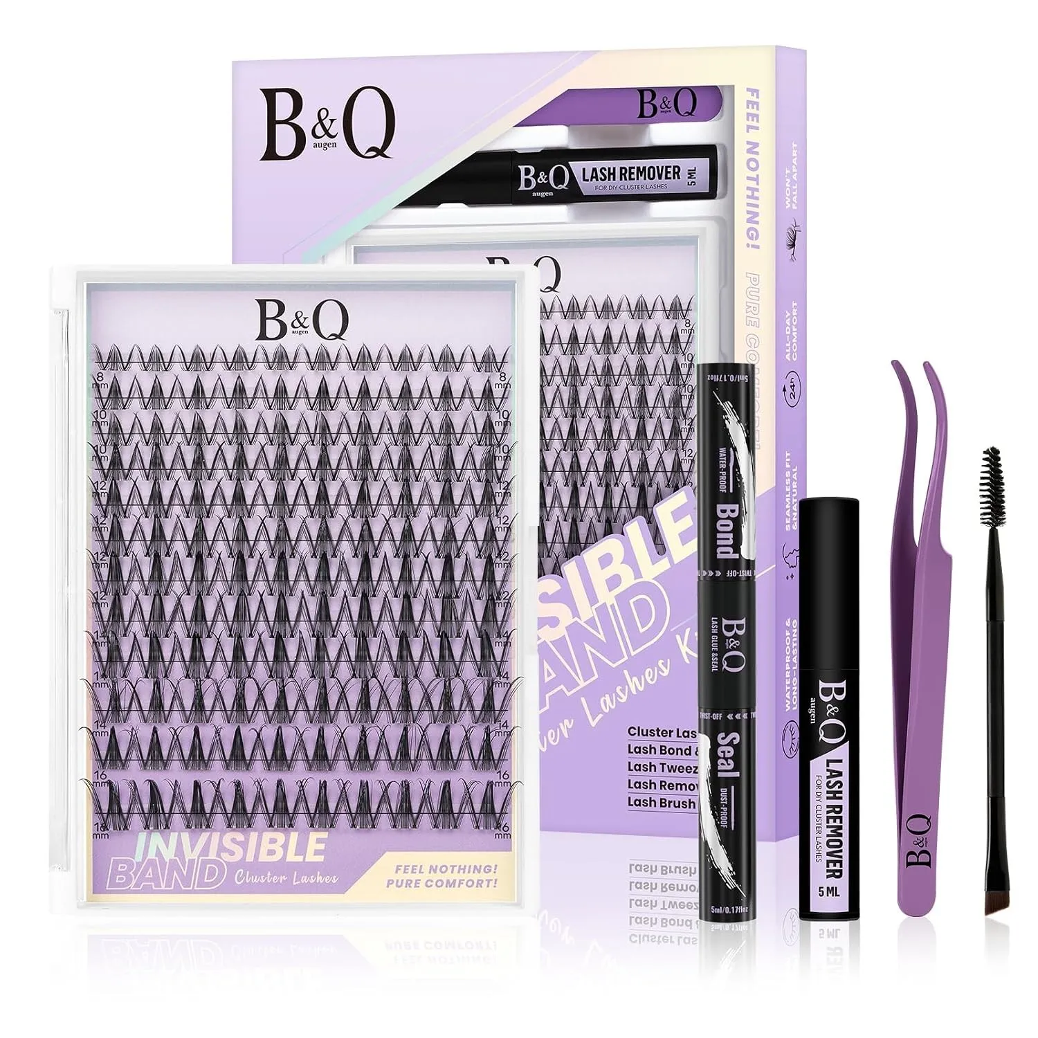B&Q Lash Extension Set 120PCS Snow Lotus Lash Clusters 8-16 mm MIX