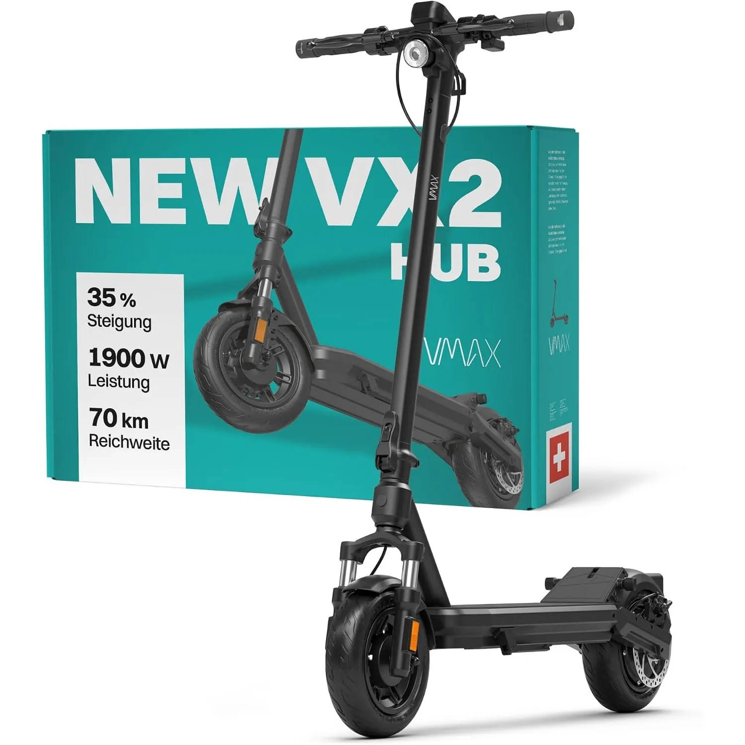 VMAX E-Scooter New VX2 Hub, Bis zu 90 km Reichweite