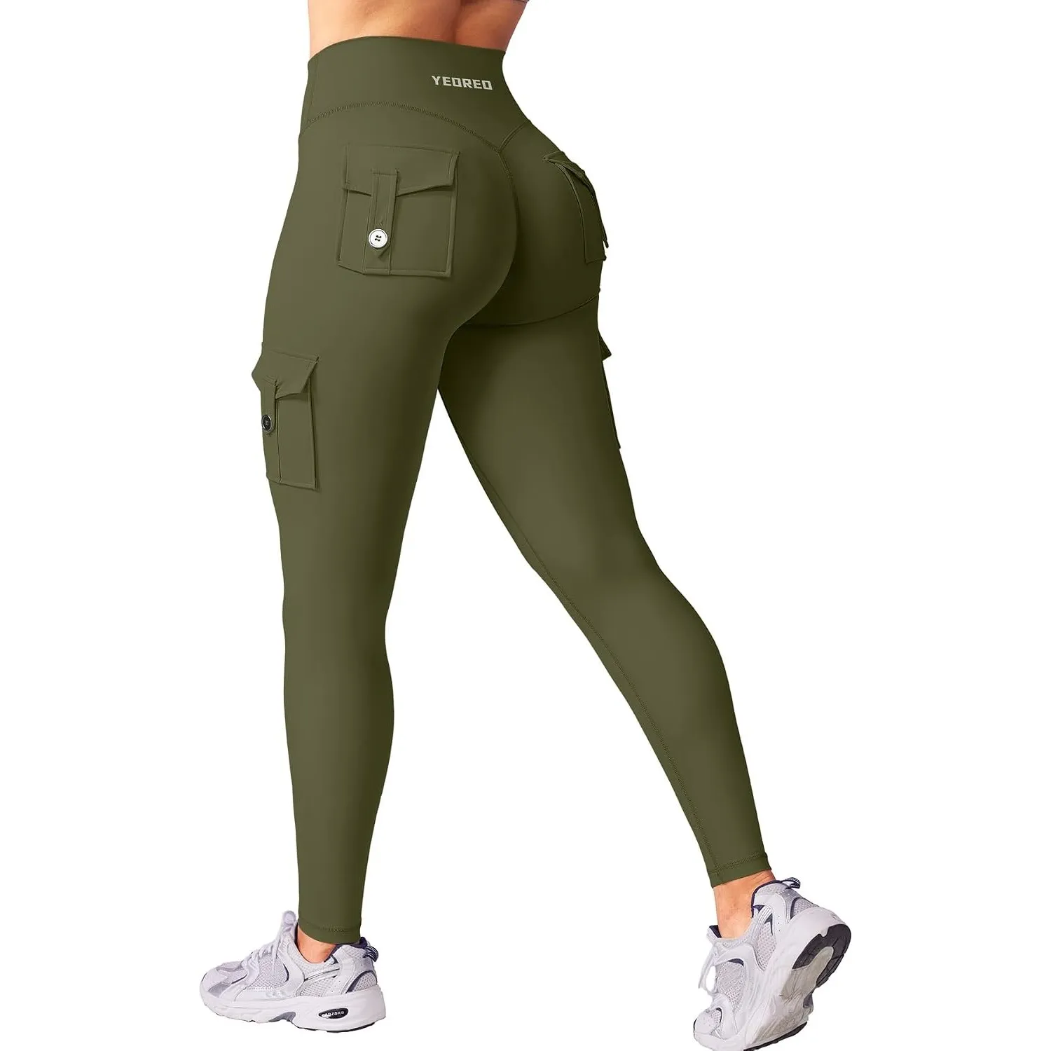 YEOREO CoreFlex Sport Legging Damen Mit Taschen Invisible Scrunch Legging