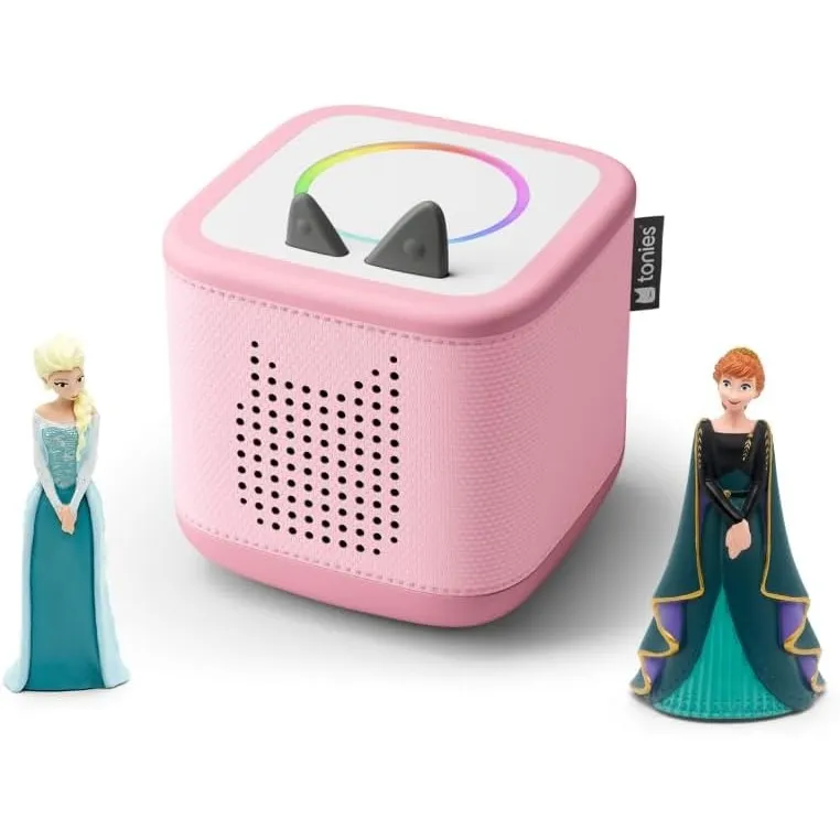 tonies Toniebox 2 Bundle Incl. 2 Eiskönigin, Frozen, ELSA + Anna, Pink, Audioplayer für Hörbücher, Lieder, Einschlafen …