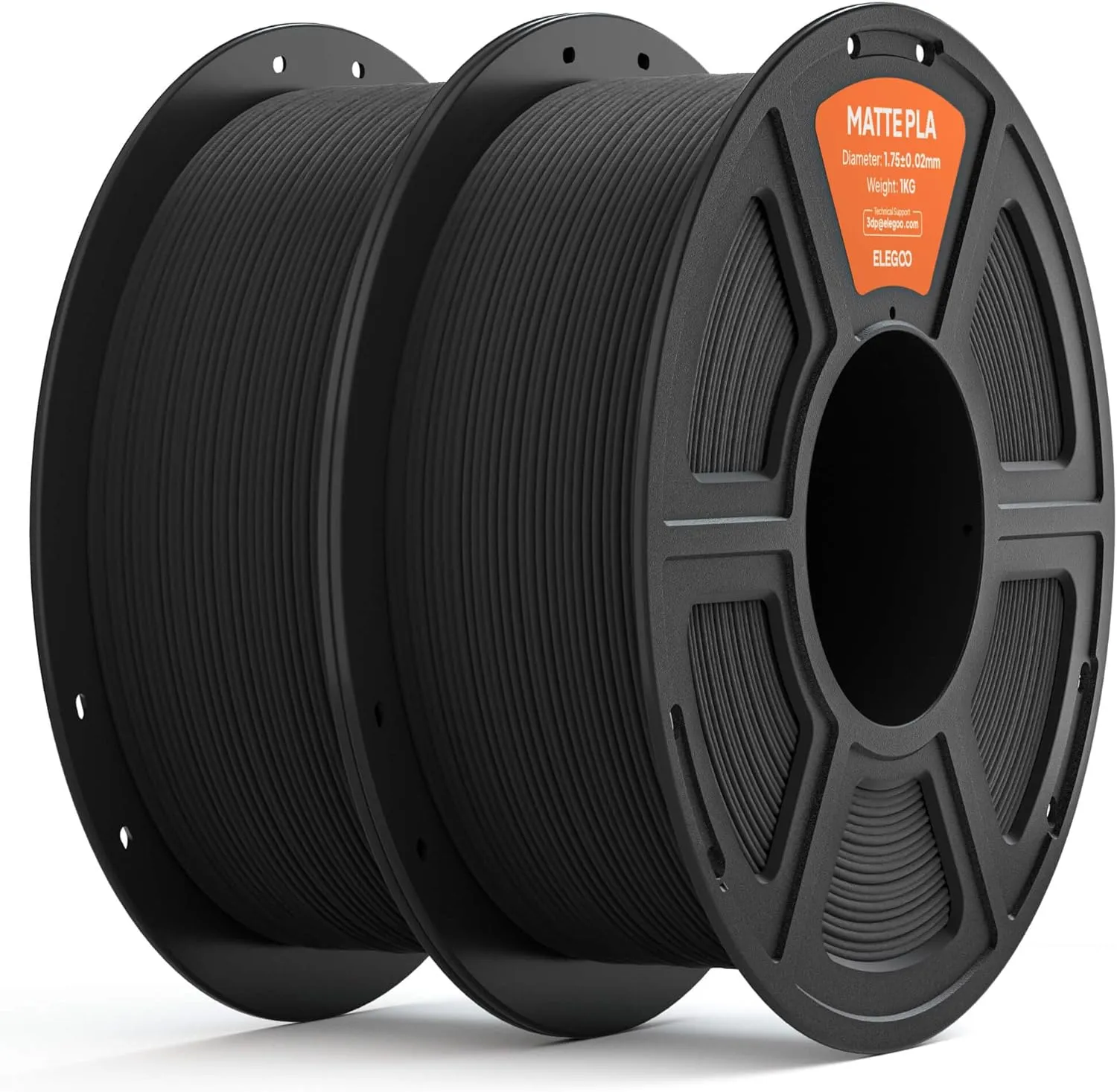 ELEGOO Matte PLA Filament 1.75mm Matt Schwarz 2KG, 3D Drucker Filament Hohe Maßgenauigkeit, 1kg Kartonspule (2.2lbs) fü…