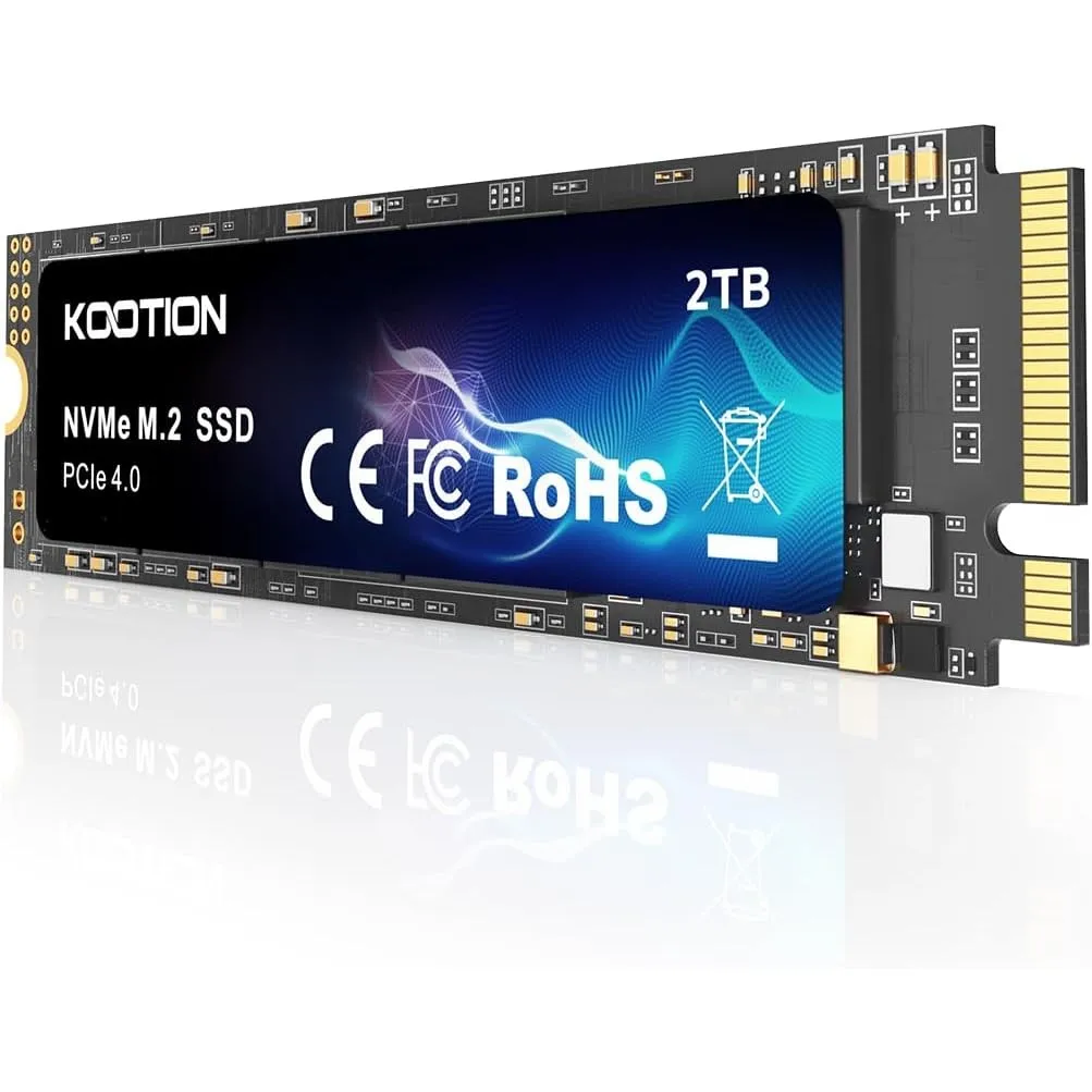 KOOTION SSD 2TB Nvme SSD PCIe 4.0 Interne Festplatte 5200MB/s Lesen, 4500MB/s Schreiben, 2 TB SSD 3D NAND Flash Interne…