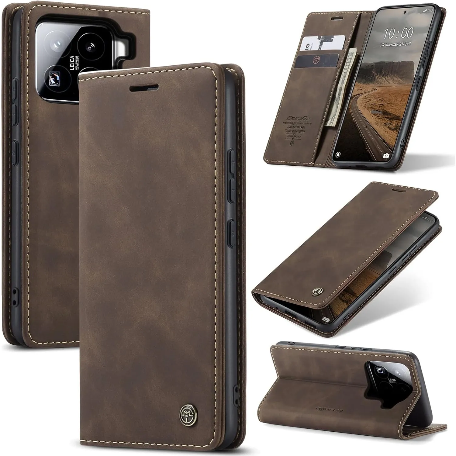 Handyhülle für Xiaomi 15 Pro 5G Hülle Premium Lederhülle Flip Case Magnet Tascher Kartenfach Standfunktion Klapphülle S…