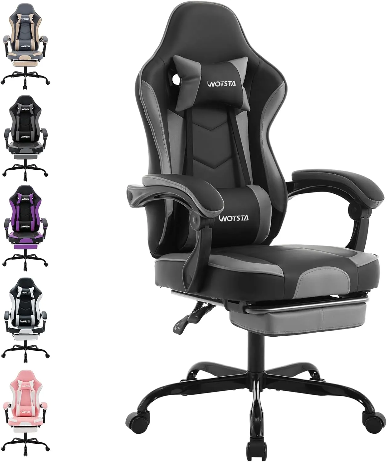Gaming Chair, Computer Chair, Ergonomic Gaming Chair with Footrest, Office Chair, Ergonomic Computer Chair with Lumbar …