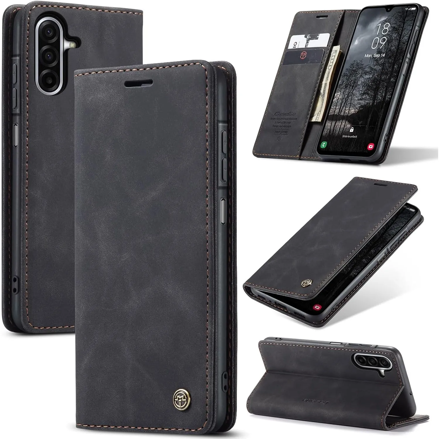 Handyhülle für Samsung Galaxy A17 5G Hülle Premium Lederhülle Flip Case Magnet Tascher Kartenfach Standfunktion Klapphü…