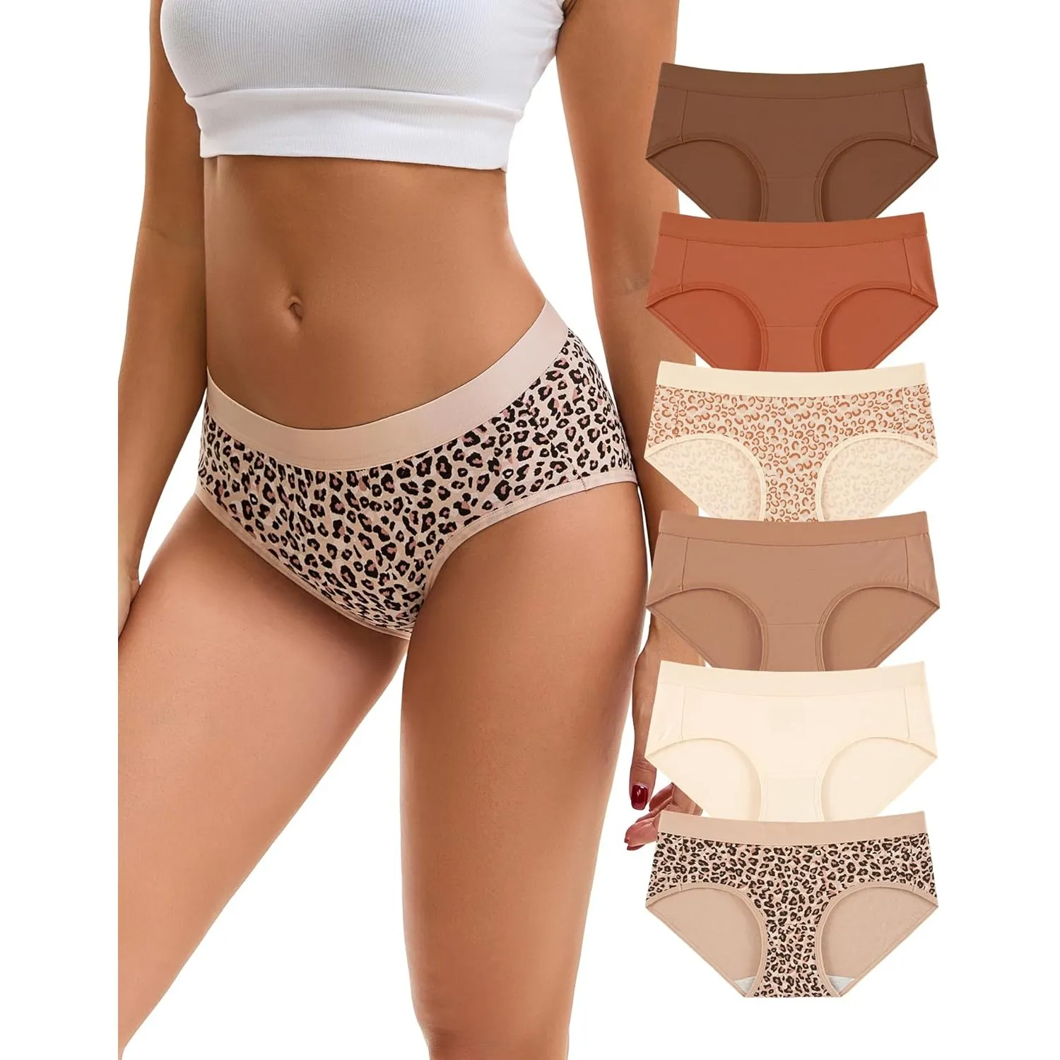 INNERSY Unterwäsche Damen Slip Bequeme Baumwollunterhosen Mehrpack Atmungsaktive Pantys 6er Pack