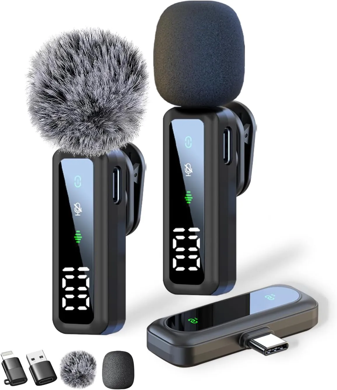 Microphone Mobile Phone - Lapel Microphone Compatible with iPhone/Android/Computer, Lavalier Microphone with Noise Canc…