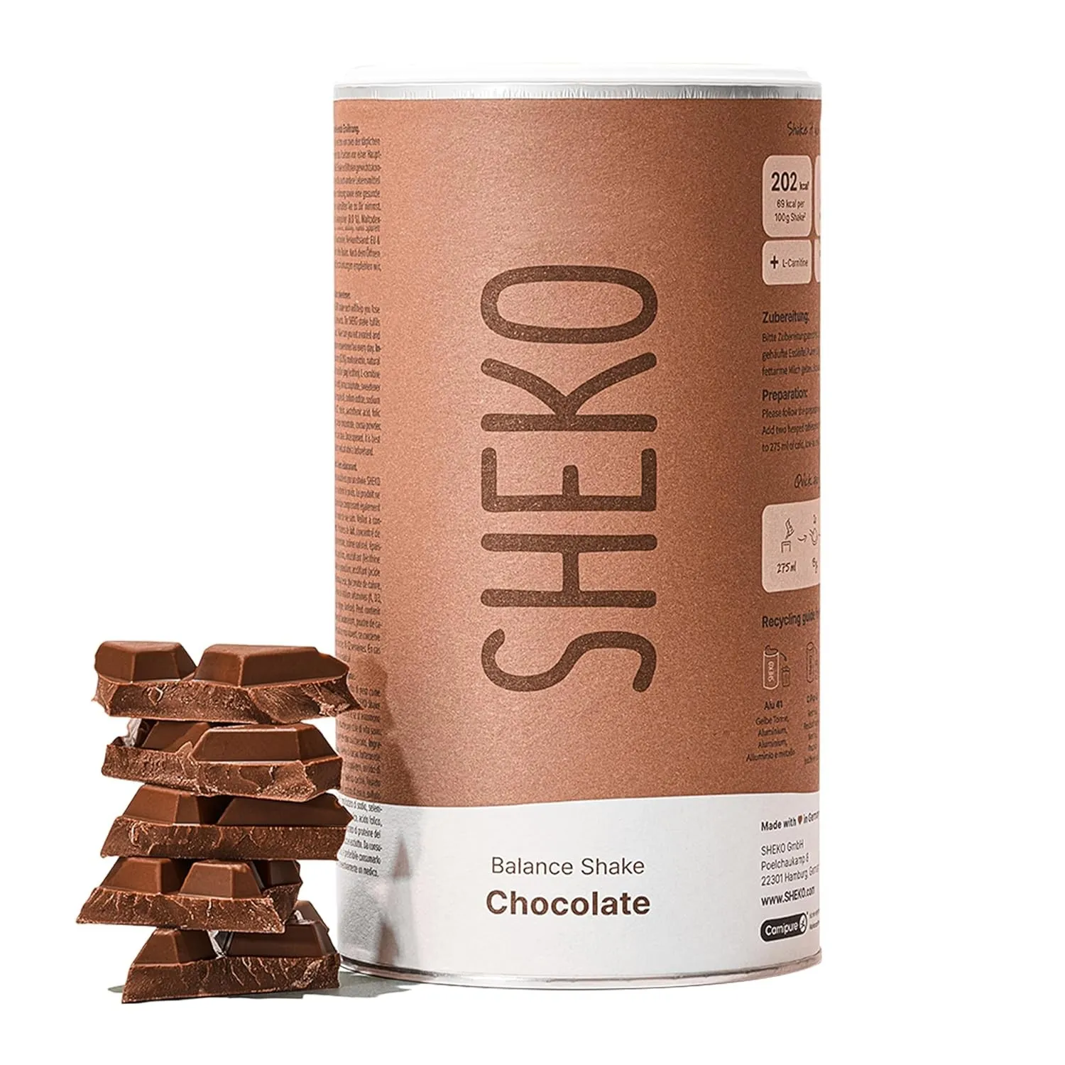 SHEKO Balance Shake Schokolade – Mahlzeitersatz & Abnehmshake – 378 g