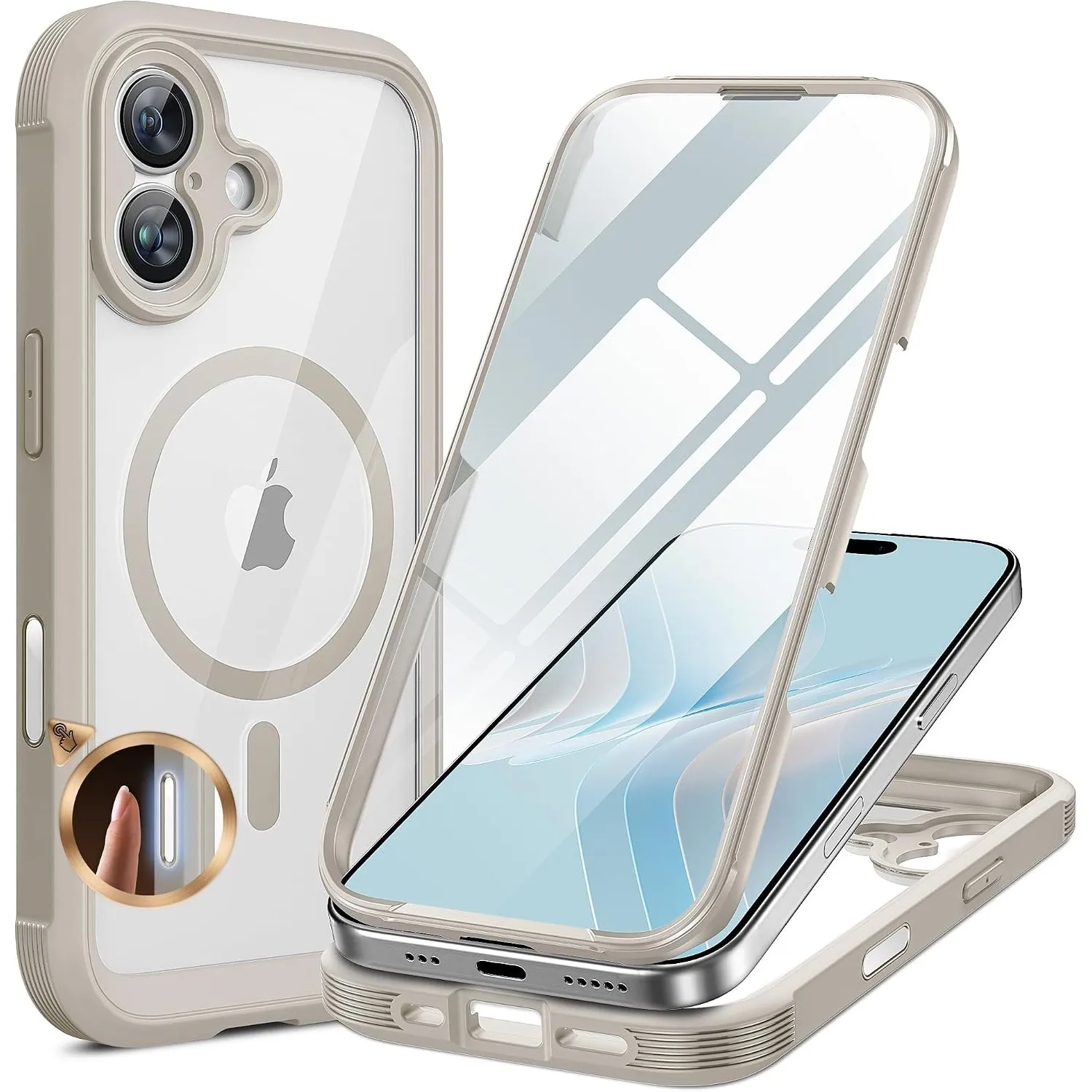 Miracase für iPhone 17 Hülle 6,3 Zoll,360 Grad Komplettschutz,Titan