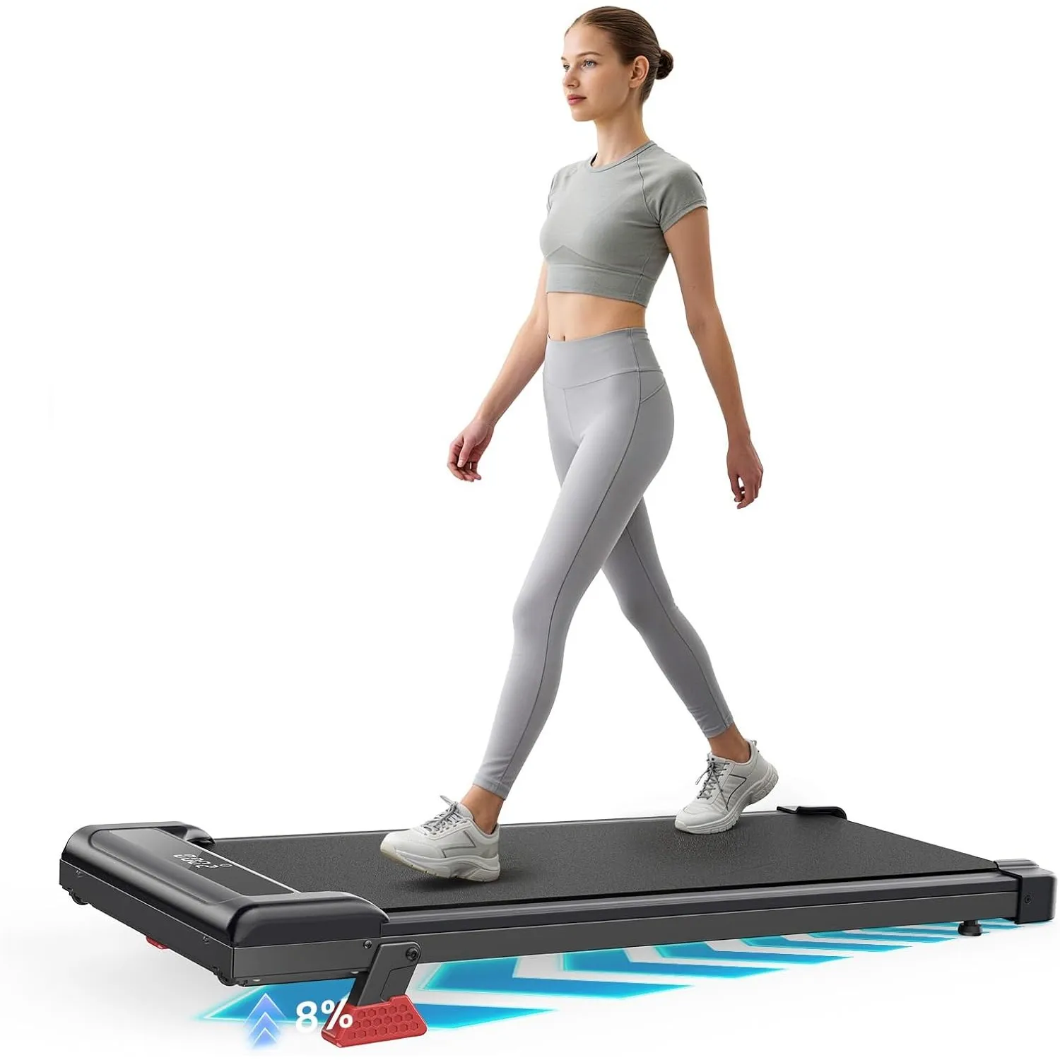 Dskeuzeew Laufband Walking Pad mit Neigung Elektrisch für Zuhause Büro