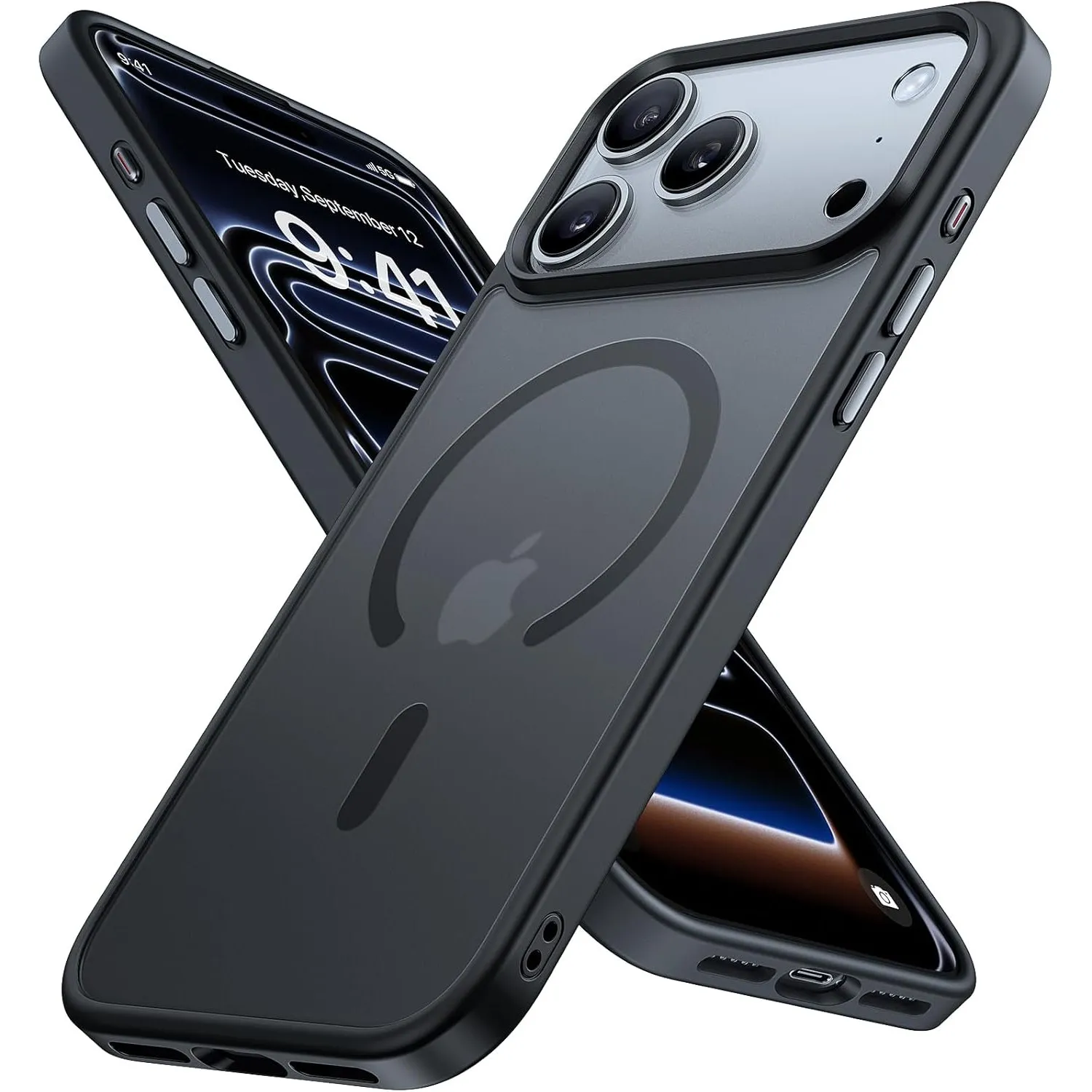 Miracase für iPhone 17 Pro Max Hülle mit Magsafe TOP MIL, Schwarz