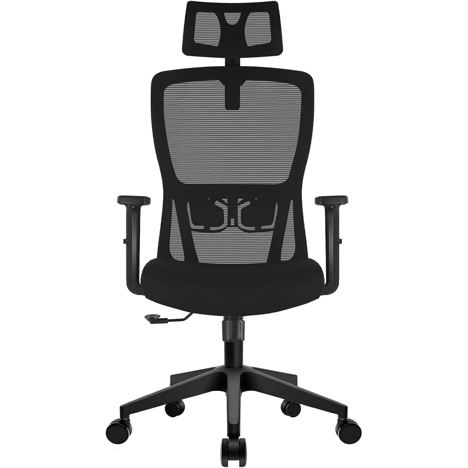 Durrafy Ergonomischer Bürostuhl, Bürostuhl 150 kg belastbar mit Verstellbarer Lordosenstütze und Kopfstütze, Netzstuhl …