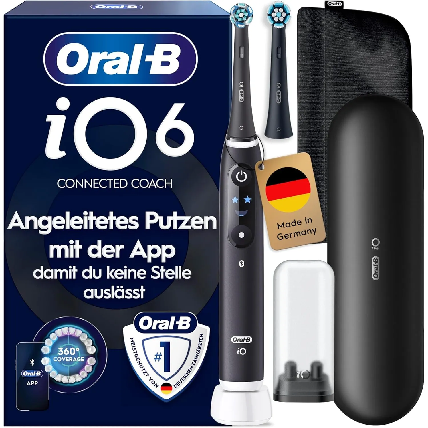 Oral-B iO Series 6 Elektrische Zahnbürste, Schwarz