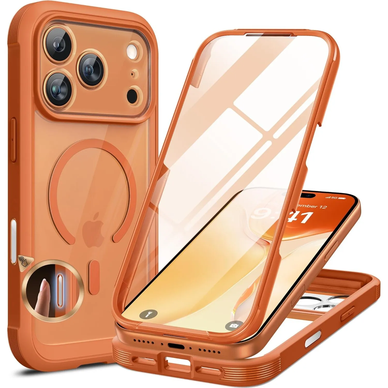 miracase 360 Grad für iPhone 17 Pro Hülle mit Magsafe, Eingebaut Glas Schutzfolie, Komplettschutz HandyHülle Magnetisch…