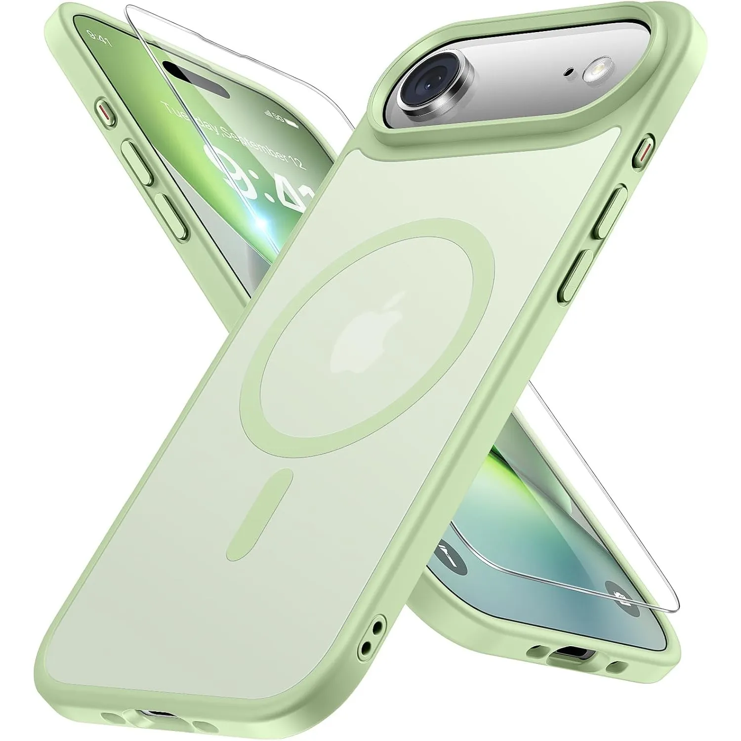 Miracase für iPhone Air Hülle mit Magsafe TOP MIL, Matt-HellGrün