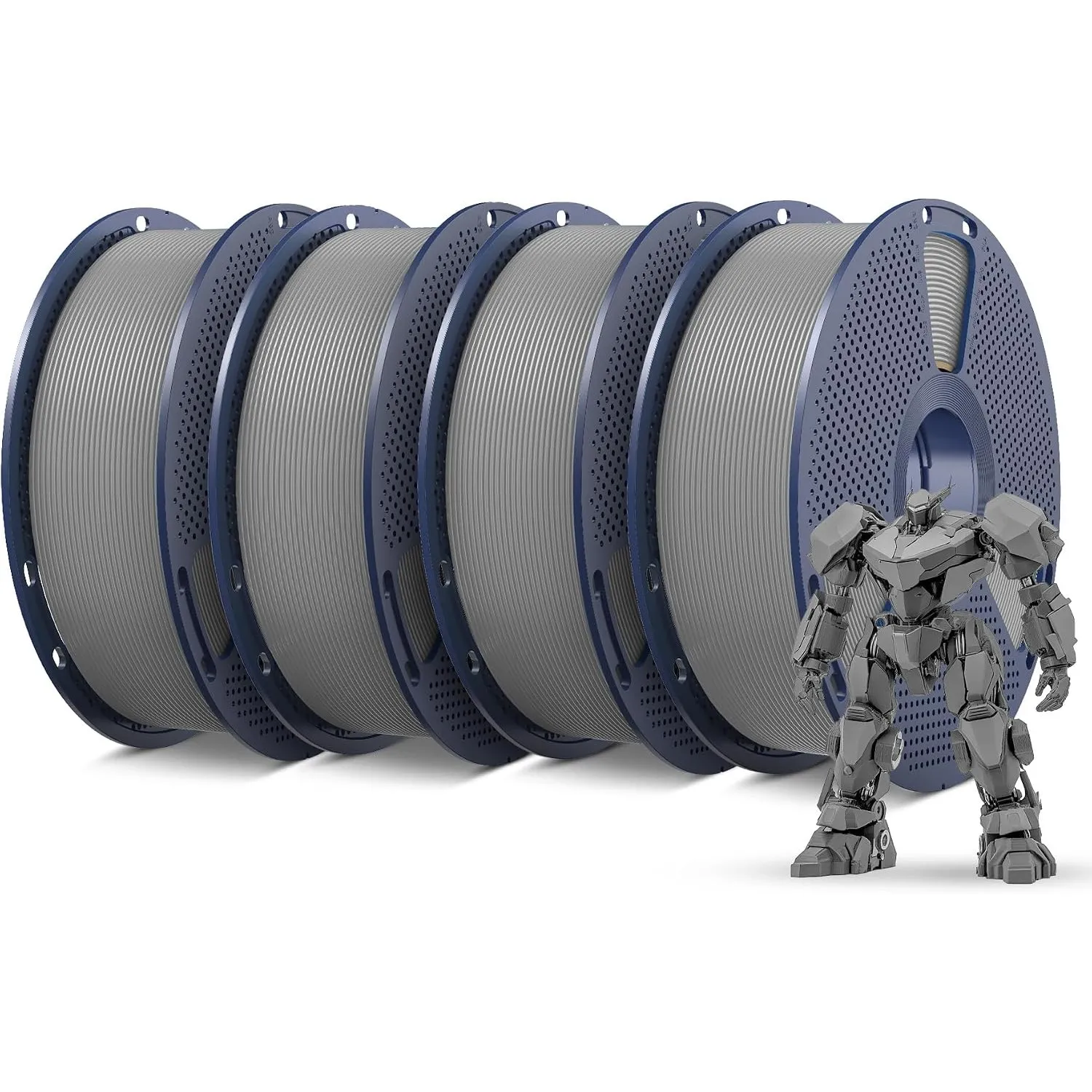 SUNLU 4KG PETG Grau Filament 1.75mm, 3D Drucker Filament Grau PETG