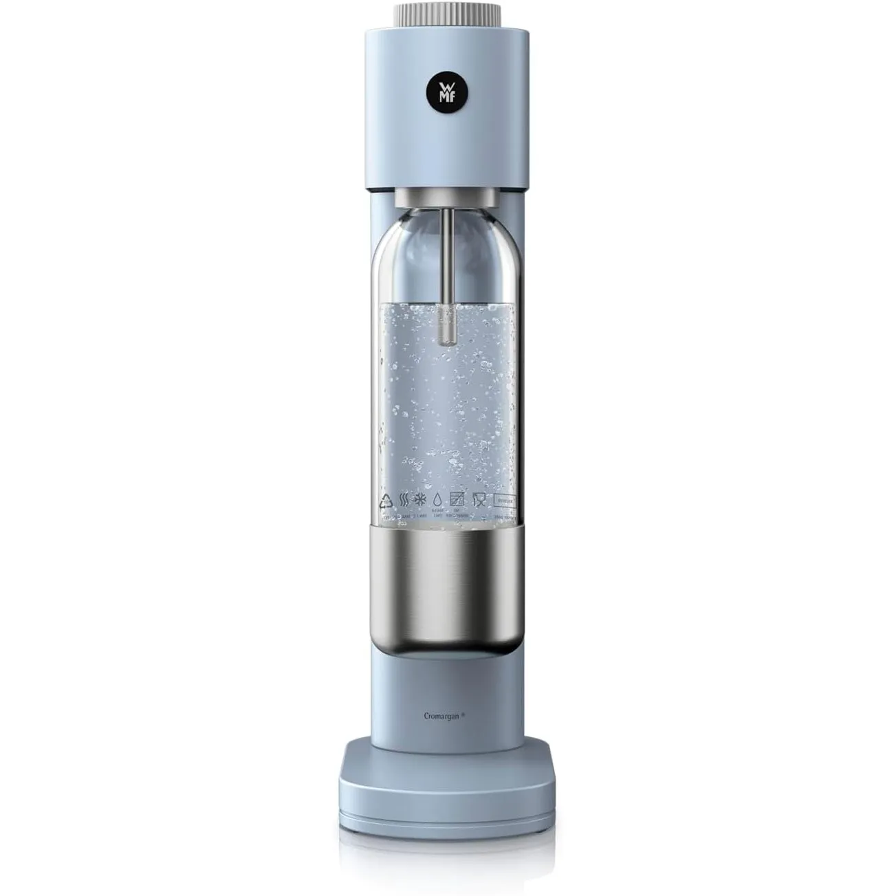 WMF Element One Wassersprudler – vollautomatische Edelstahl Sprudelmaschine mit 3 Einstellungsstufen, platzsparendes De…
