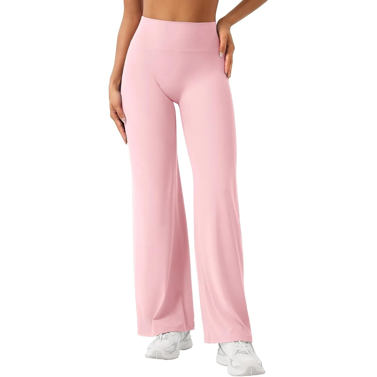 ZAAYO Nahtlose Straight Leggings Damen Flared Legging Yoga Hosen Gym Pant | Hohe Taille, Booty Lifting, Wide Leg, Butte…