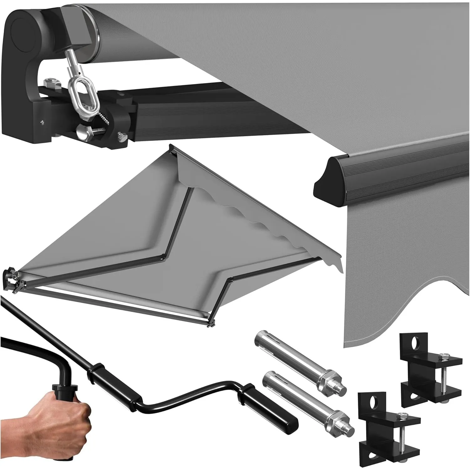 KESSER® Gelenkarmmarkise Vormontiert Markise Gelenkmarkise 300 x 250 cm Terrassenmarkise Sonnenmarkise inkl. Wandhalter…