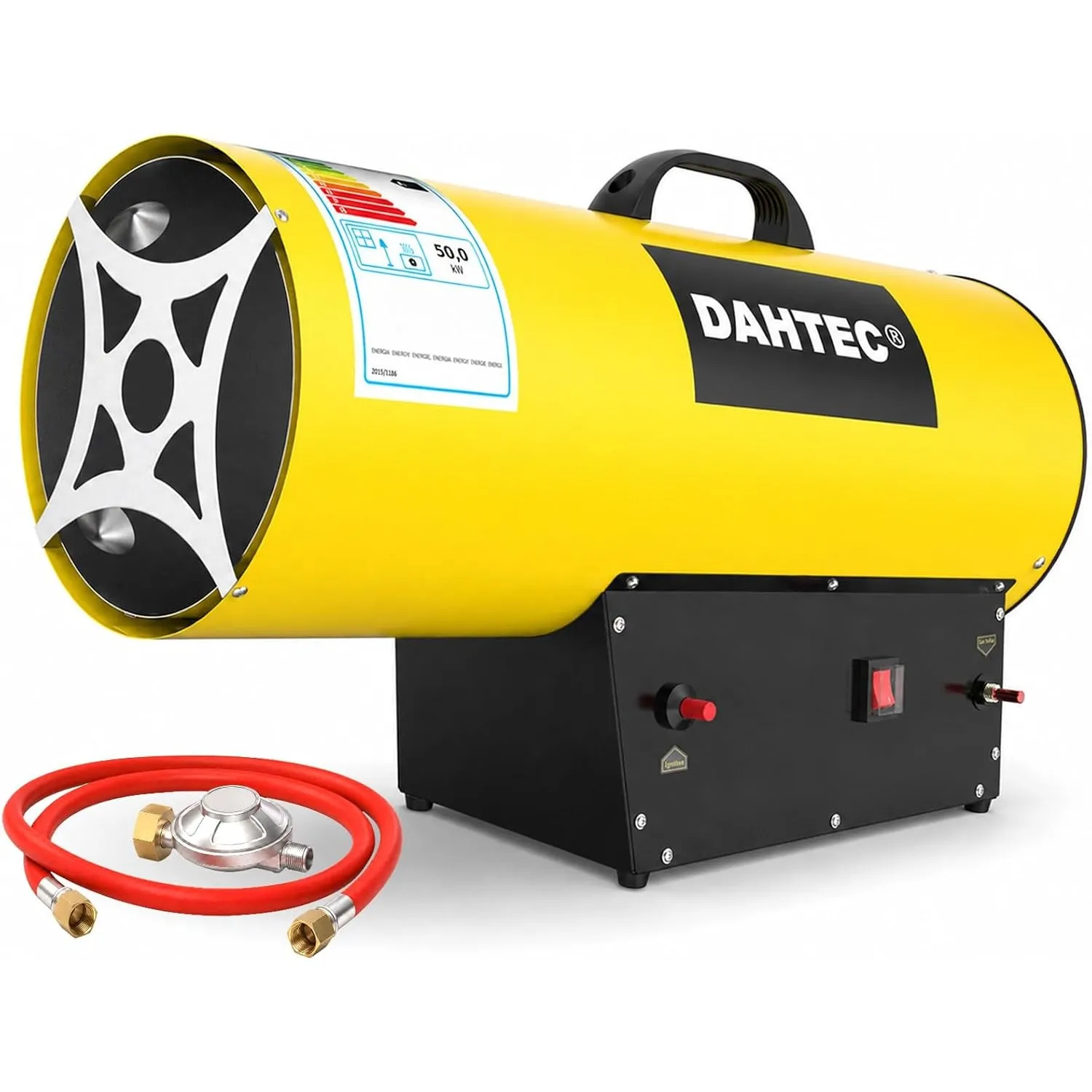 DAHTEC Gasheizgebläse 50 kw Tragbar Heizkanone Gasheizer Bauheizer Luftmenge 1000 m³/h Heizlüfter Gas Elektroheizer für…