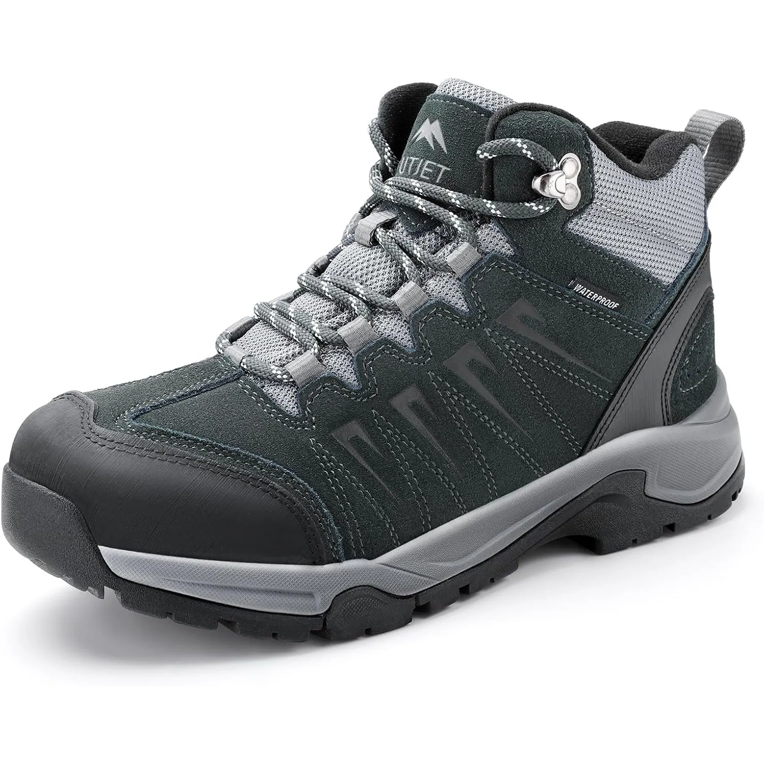 Wanderschuhe Herren Wasserdicht Leder, Outdoor Hiking Schuhe rutschfest und Komfortabel