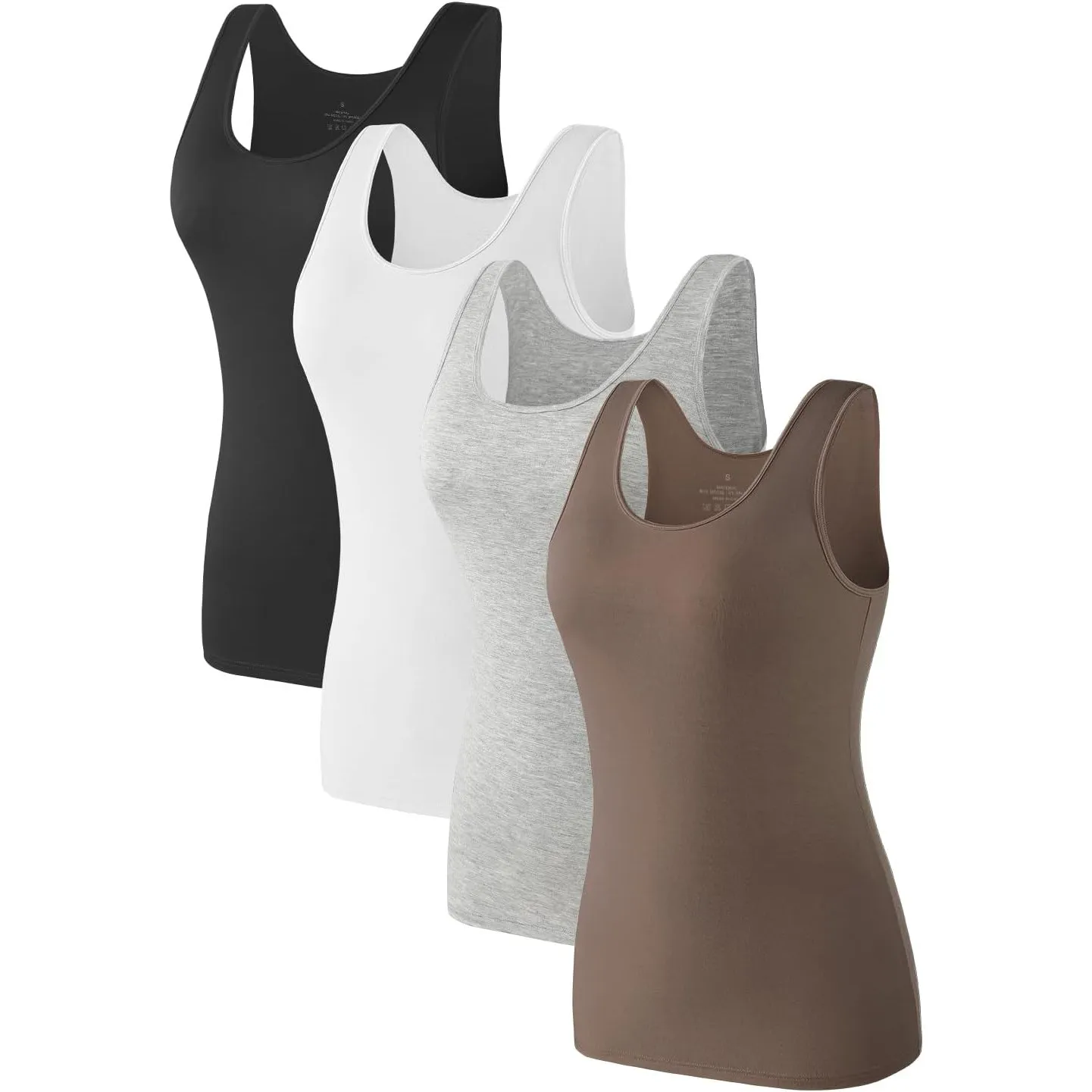 4pcs Tank Tops für Damen ärmelloses Unterhemd Schichtung Tanks