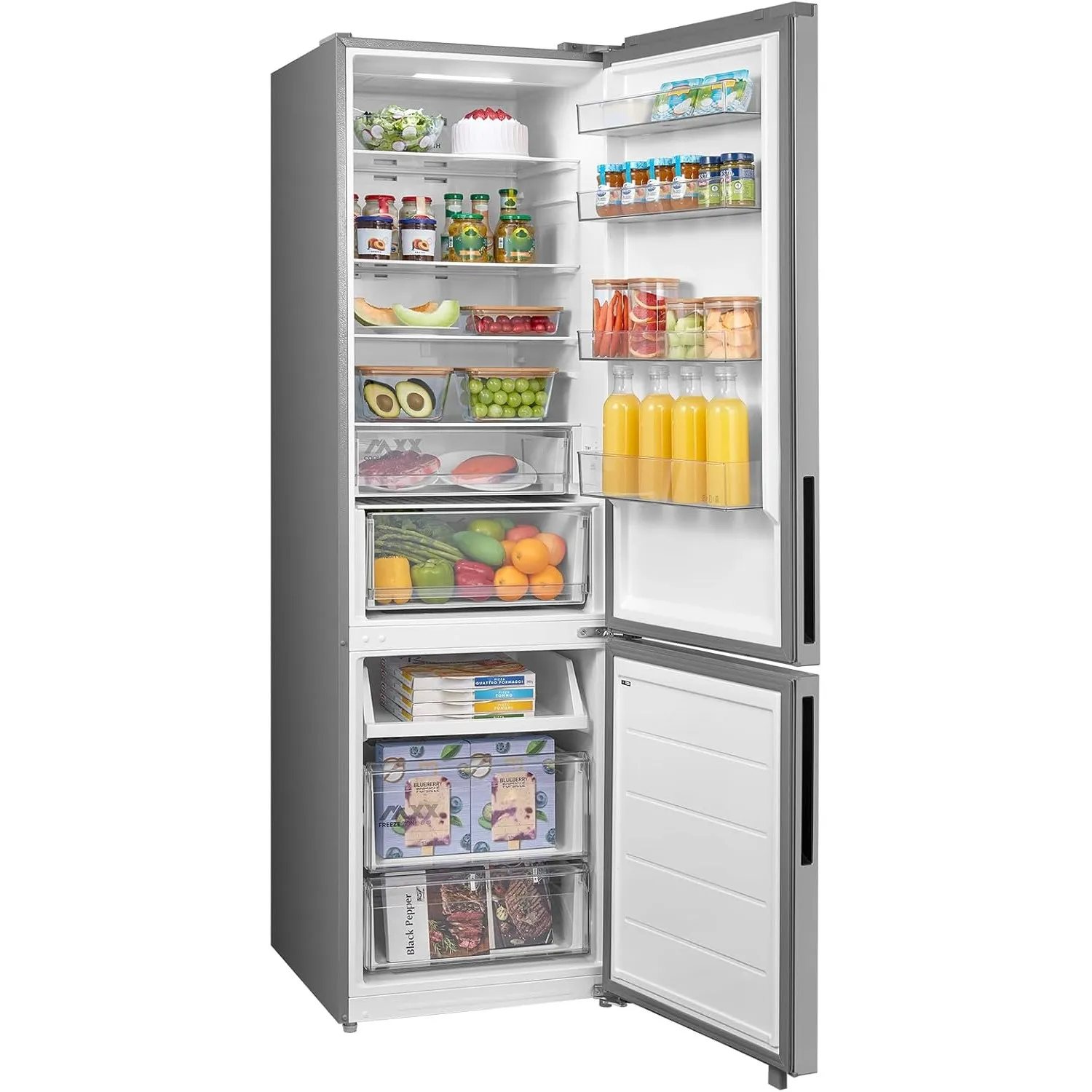 Midea 443L Kühl-Gefrierkombination SPACE MASTER, 201 cm, NoFrost, Multi-Airflow, -24° 4-Sterne-Gefrierfach, SuperKühlen…